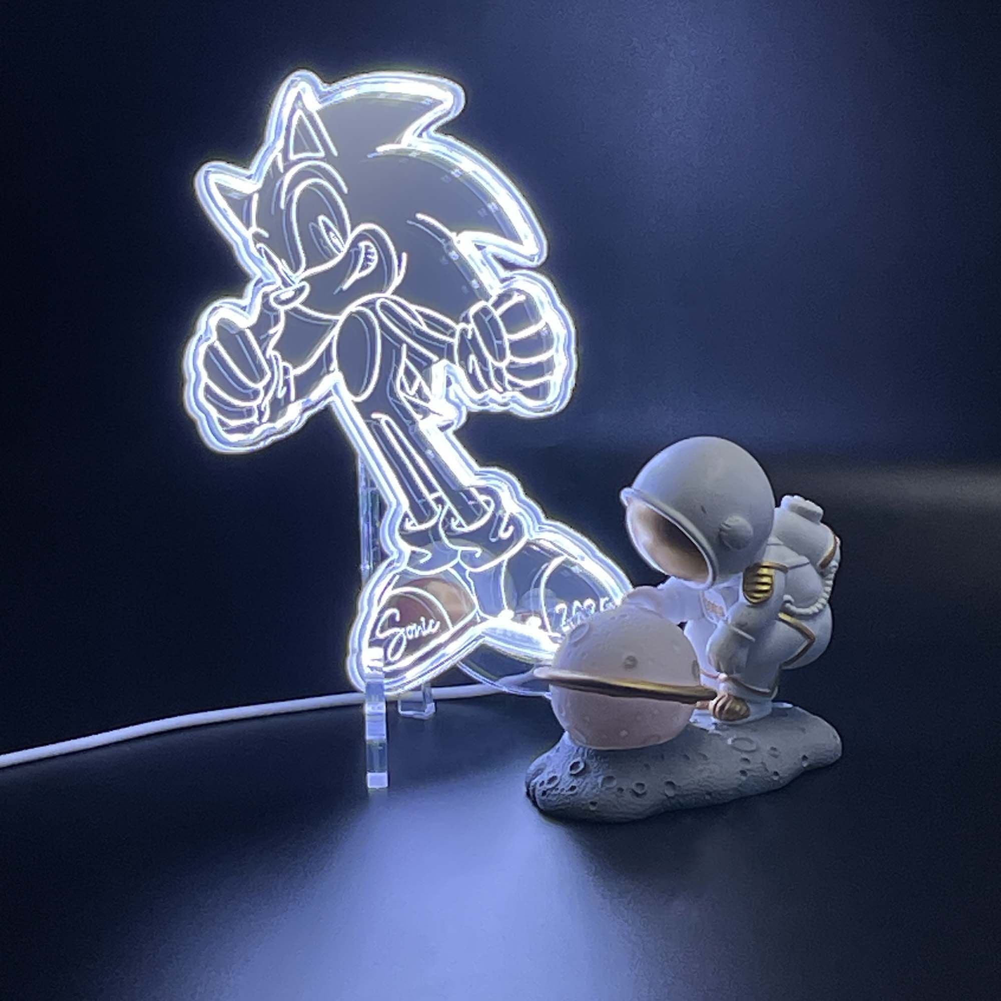 Sonic  Neon LED Sign with Dynamic RGB Colors Mirror Backing