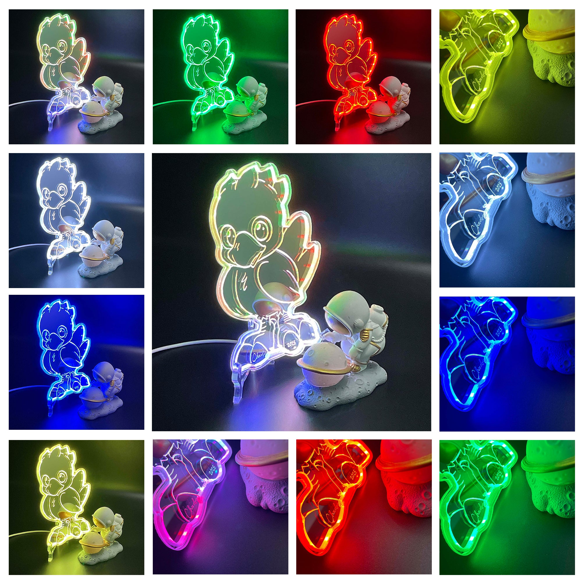 Chocobo ff  Neon LED Sign with Dynamic RGB Colors Mirror Backing