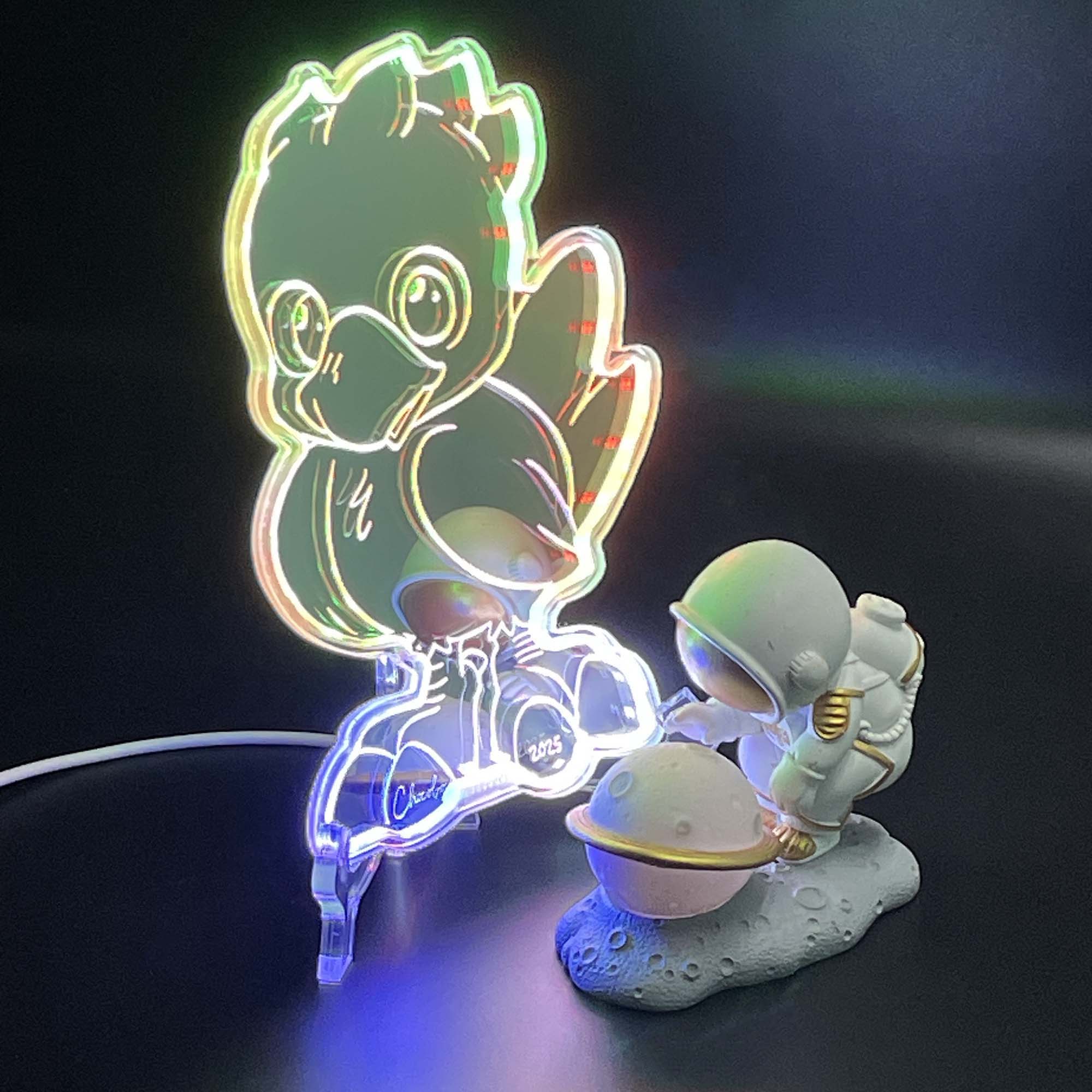 Chocobo ff  Neon LED Sign with Dynamic RGB Colors Mirror Backing