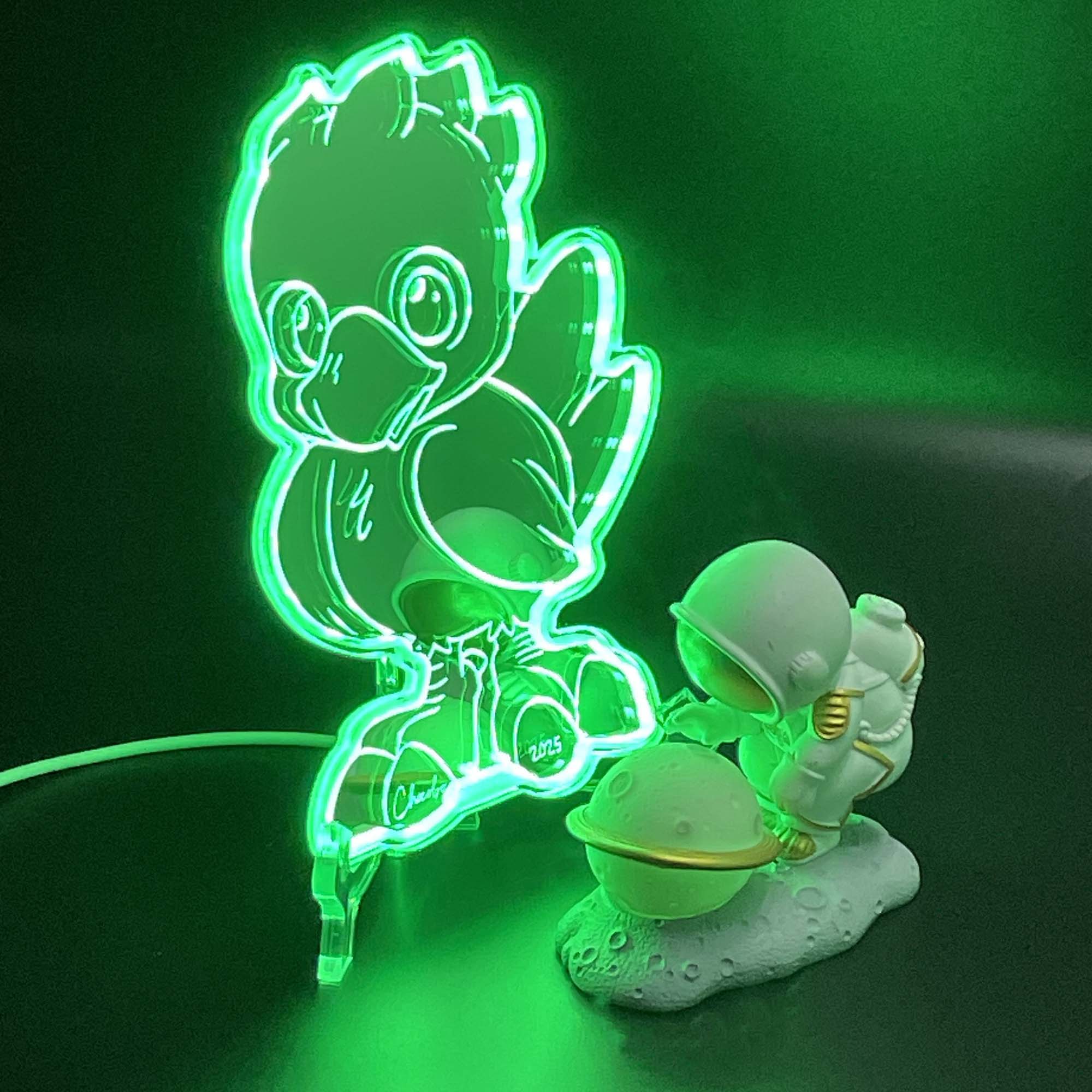 Chocobo ff  Neon LED Sign with Dynamic RGB Colors Mirror Backing
