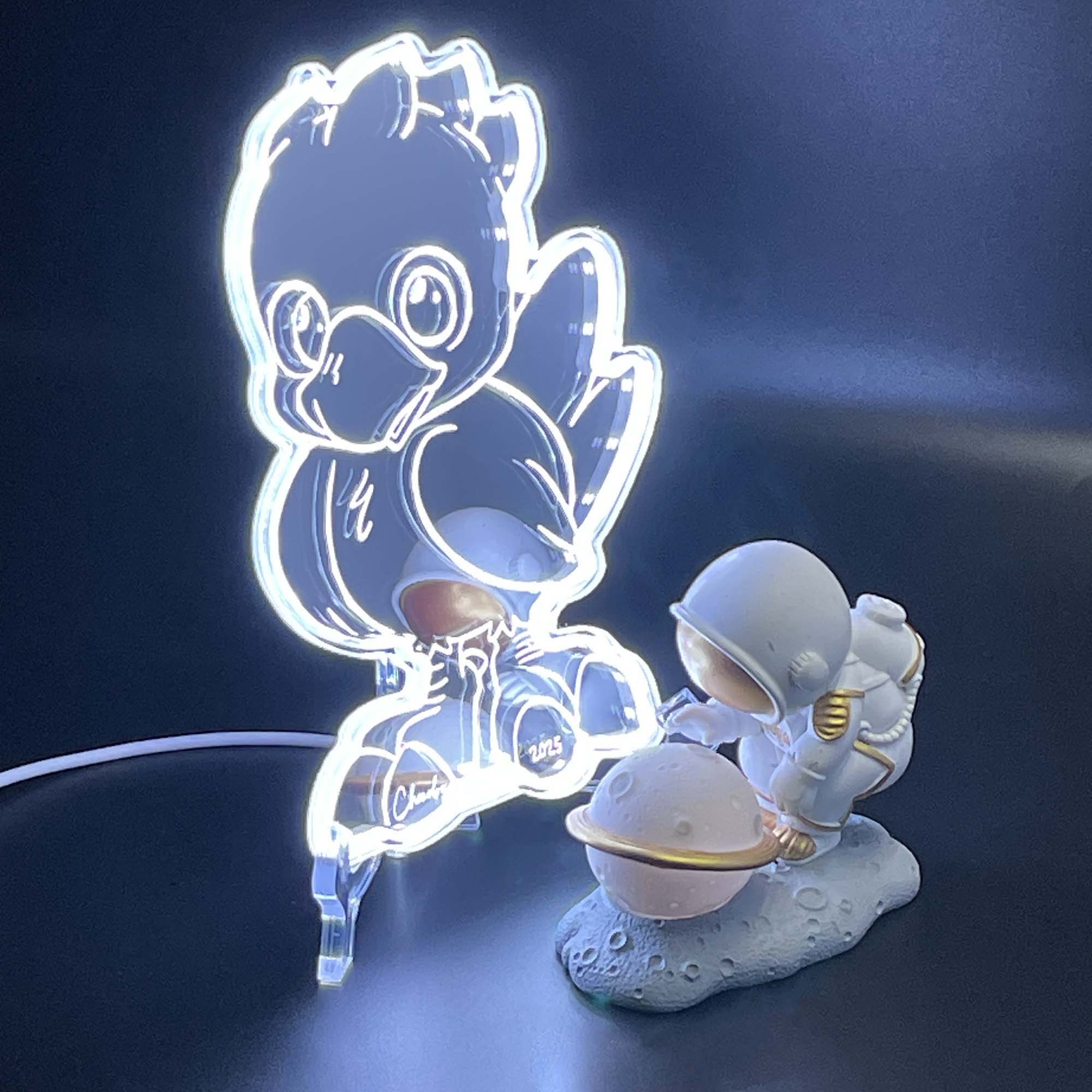 Chocobo ff  Neon LED Sign with Dynamic RGB Colors Mirror Backing