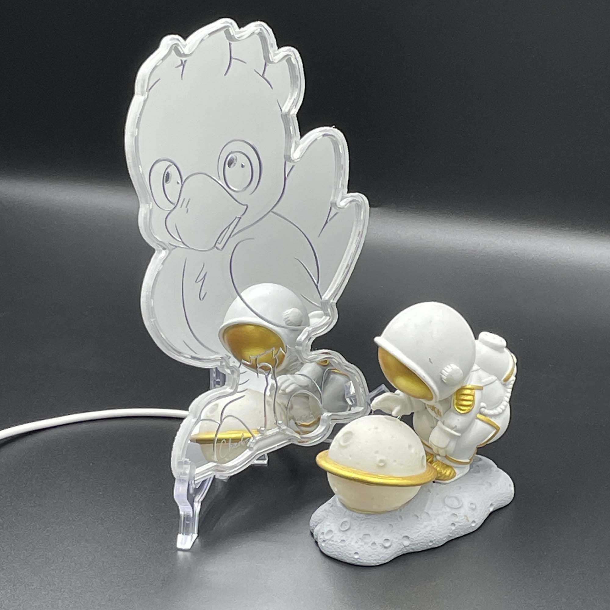 Chocobo ff  Neon LED Sign with Dynamic RGB Colors Mirror Backing