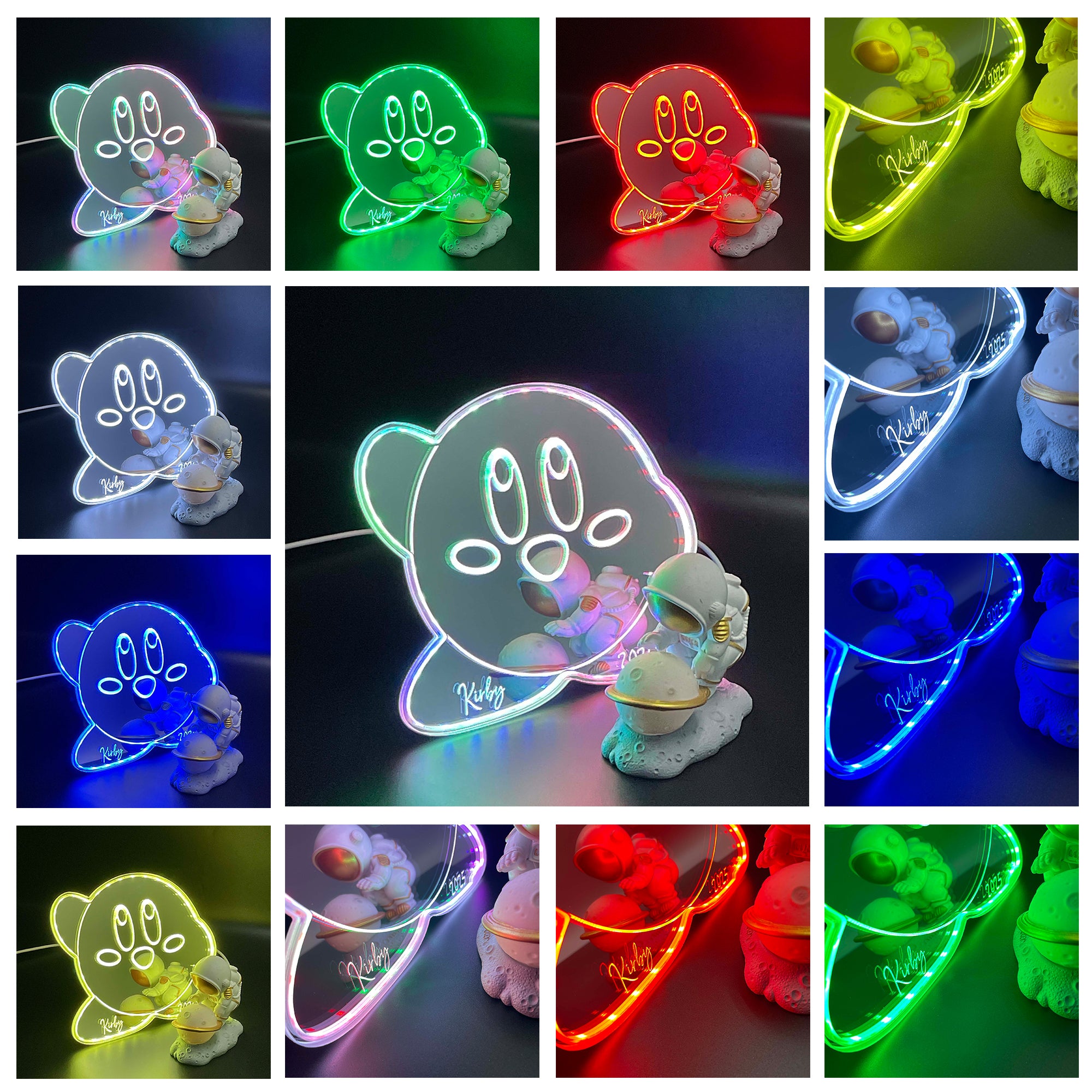 Kirby  Neon LED Sign with Dynamic RGB Colors Mirror Backing
