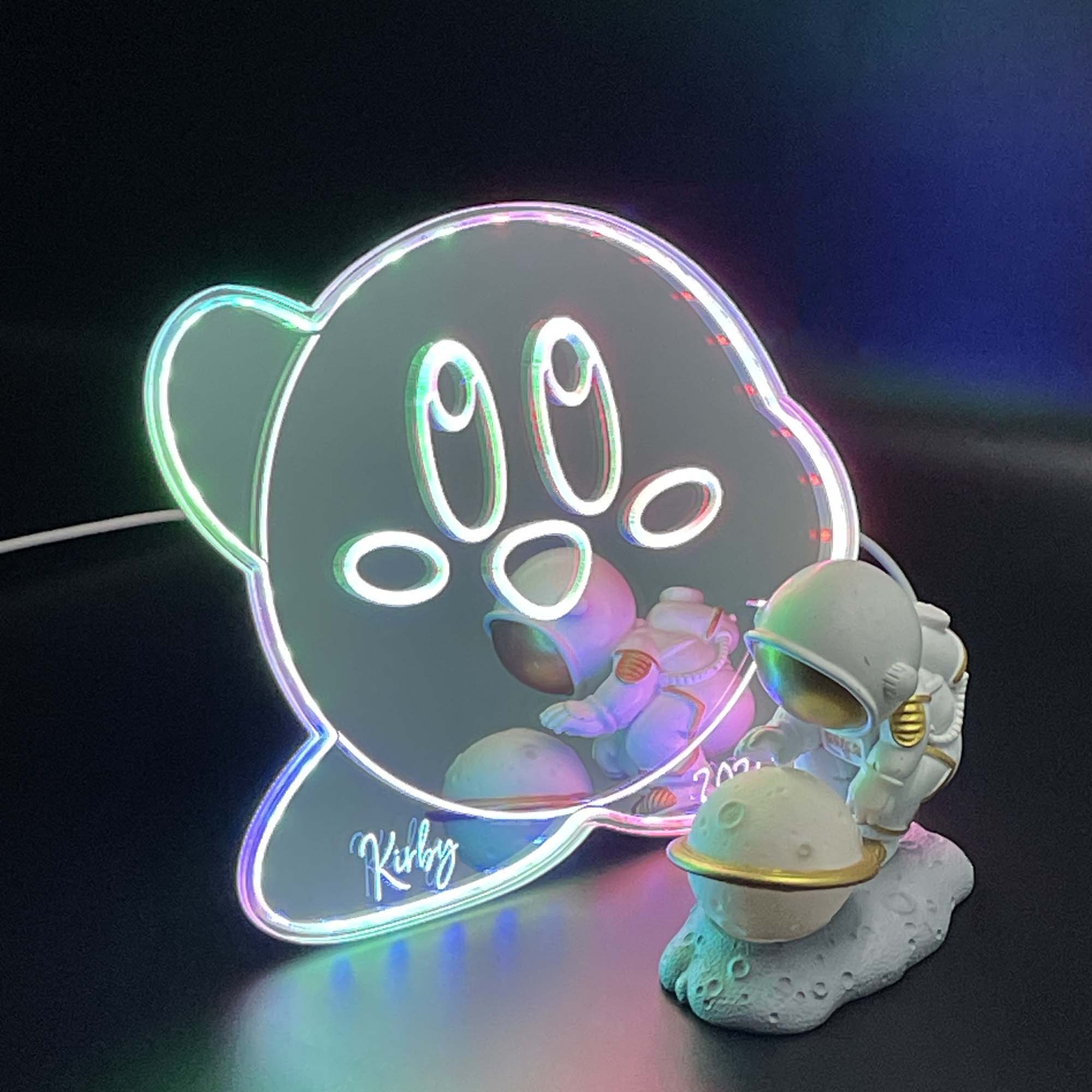 Kirby  Neon LED Sign with Dynamic RGB Colors Mirror Backing