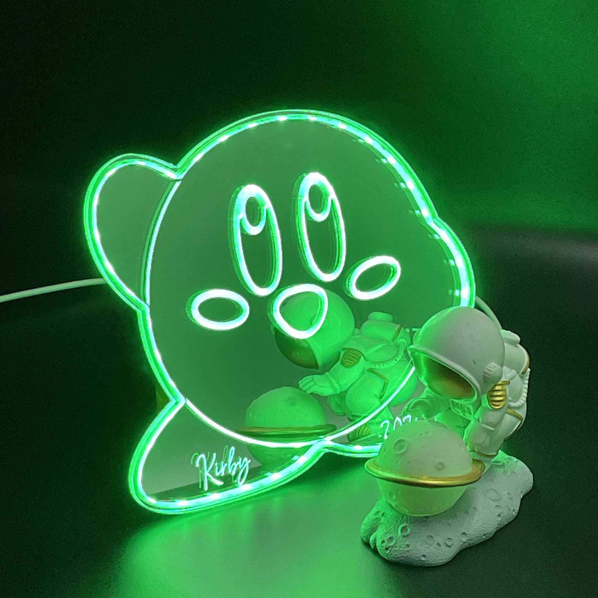 Kirby  Neon LED Sign with Dynamic RGB Colors Mirror Backing