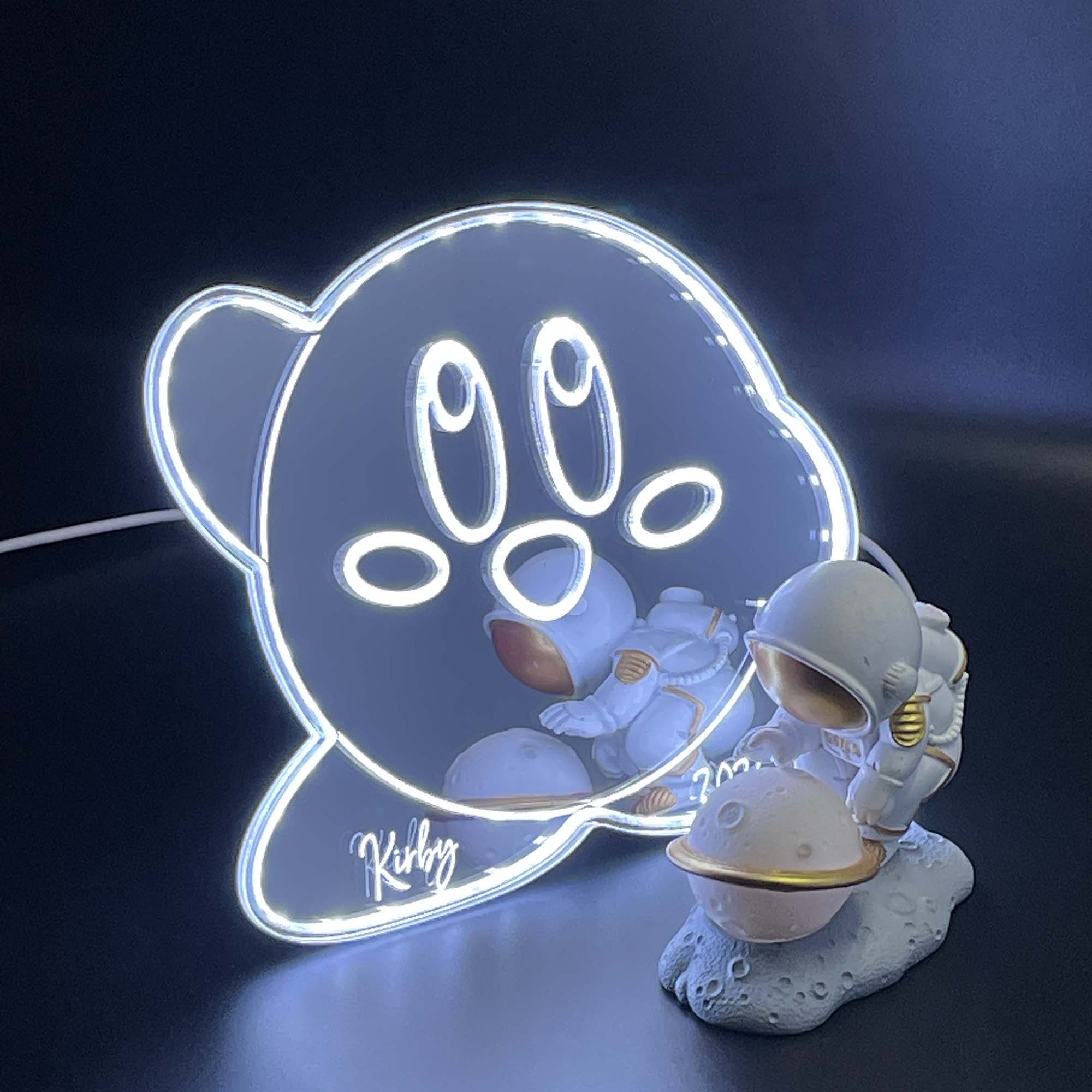 Kirby  Neon LED Sign with Dynamic RGB Colors Mirror Backing