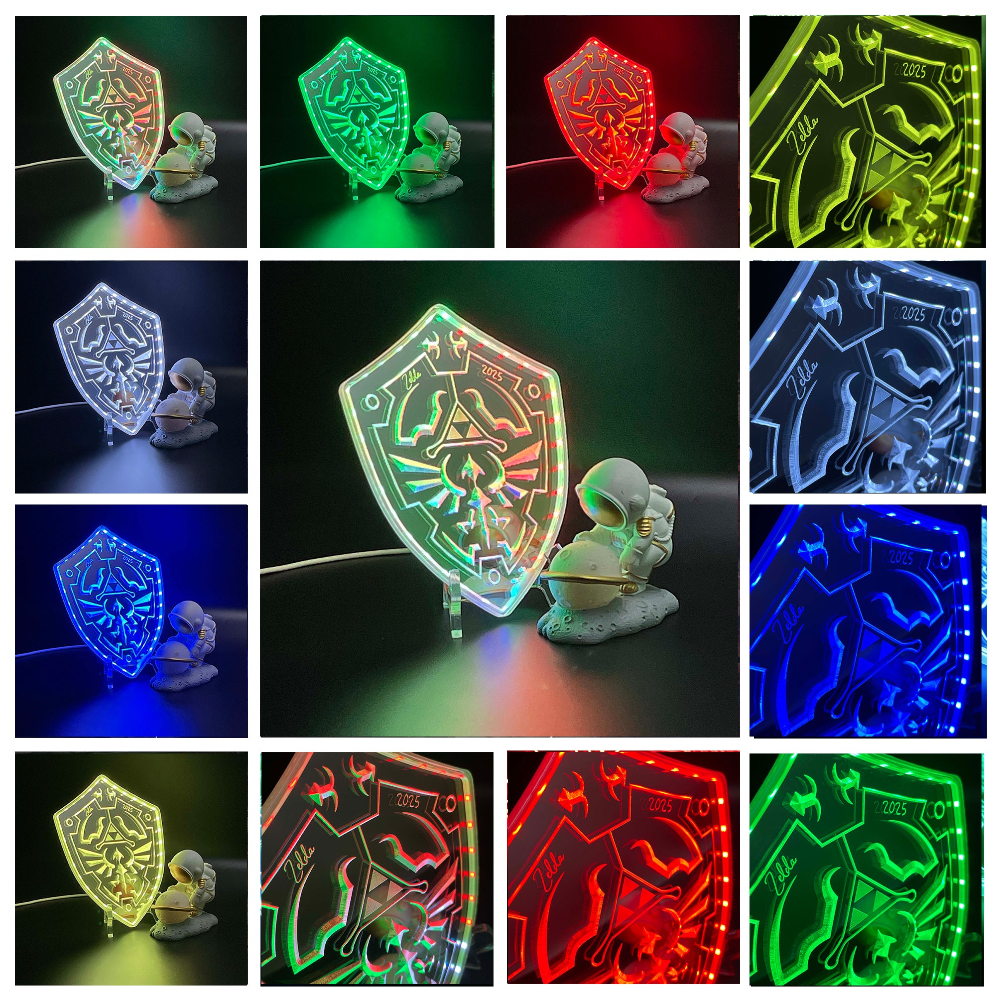 Legend of Zelda Coaster Hylian shield  Neon LED Sign with Dynamic RGB Colors Mirror Backing