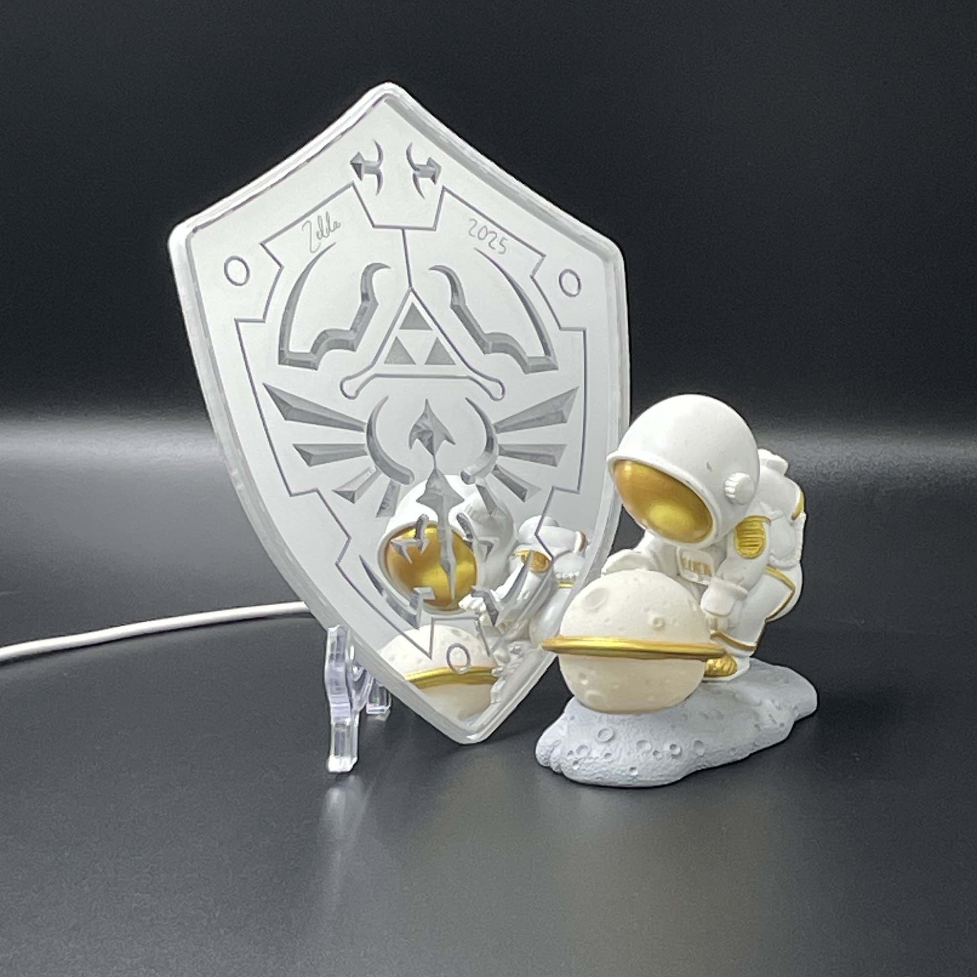 Legend of Zelda Coaster Hylian shield  Neon LED Sign with Dynamic RGB Colors Mirror Backing