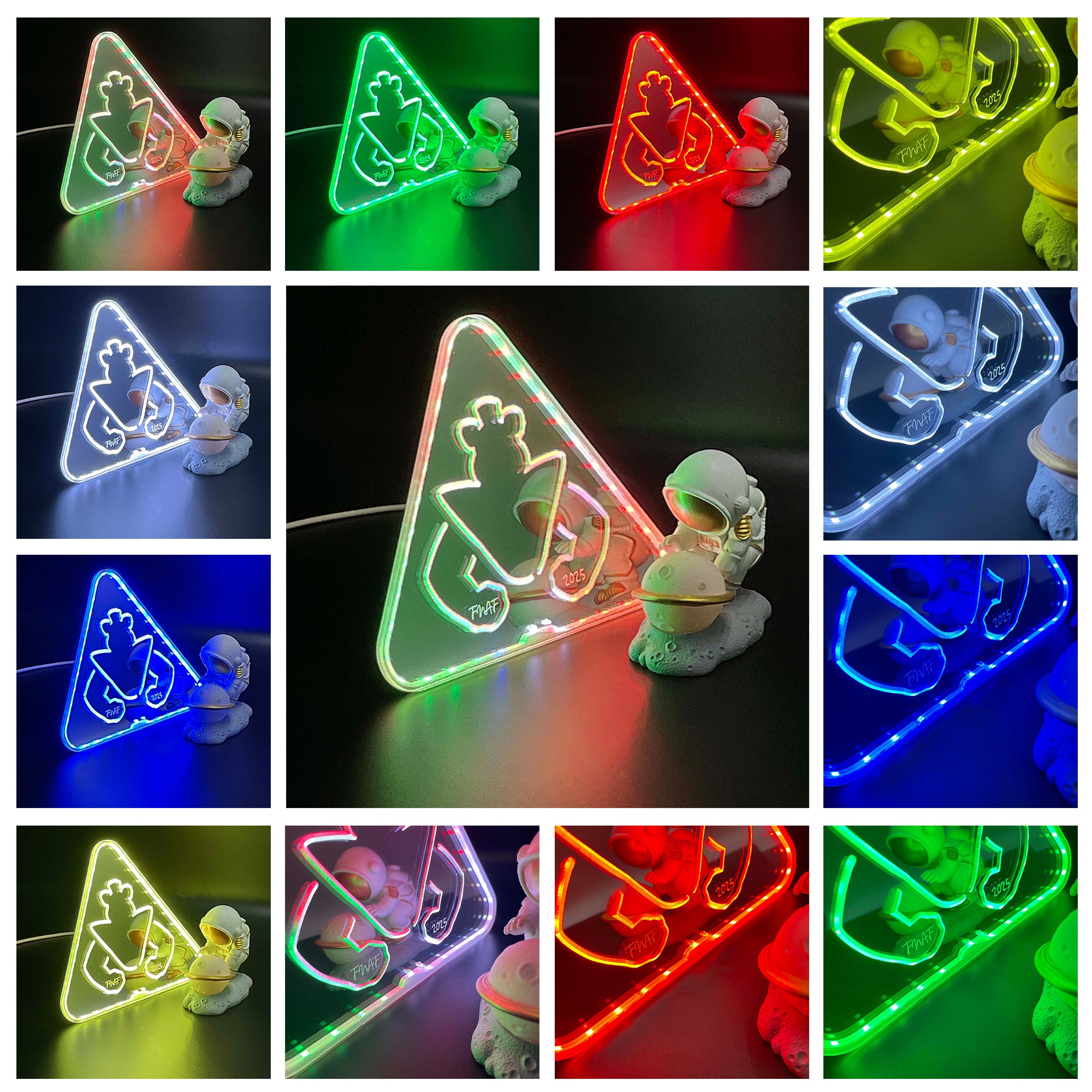 FNAF Security Breach Warning  Neon LED Sign with Dynamic RGB Colors Mirror Backing