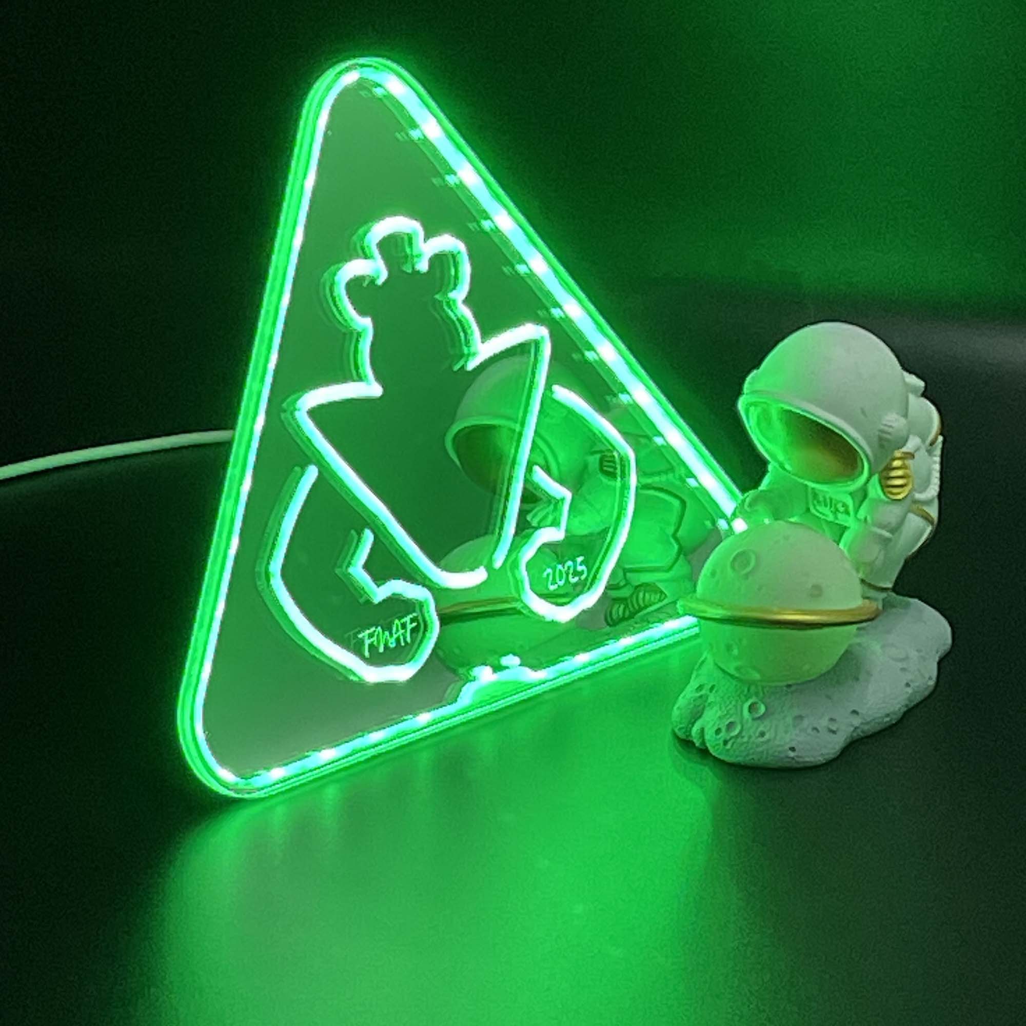 FNAF Security Breach Warning  Neon LED Sign with Dynamic RGB Colors Mirror Backing