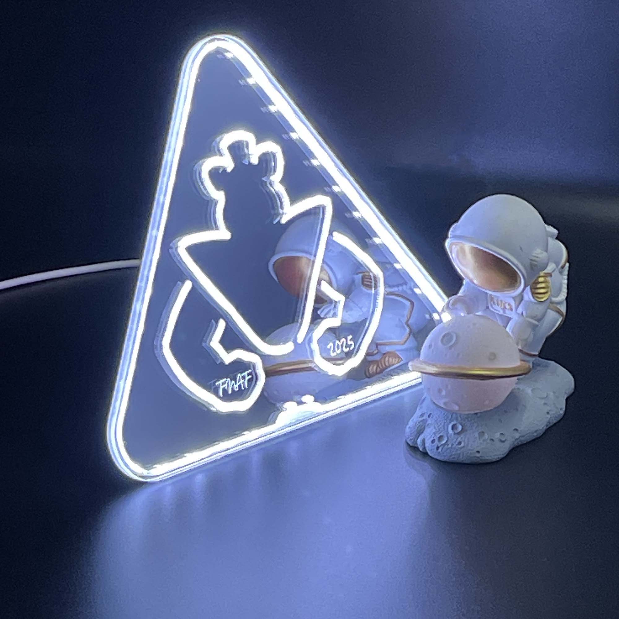 FNAF Security Breach Warning  Neon LED Sign with Dynamic RGB Colors Mirror Backing