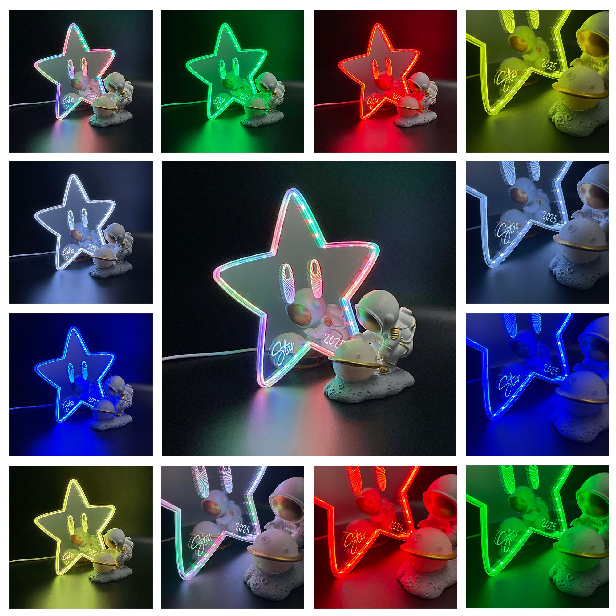 Star Mario  Neon LED Sign with Dynamic RGB Colors Mirror Backing