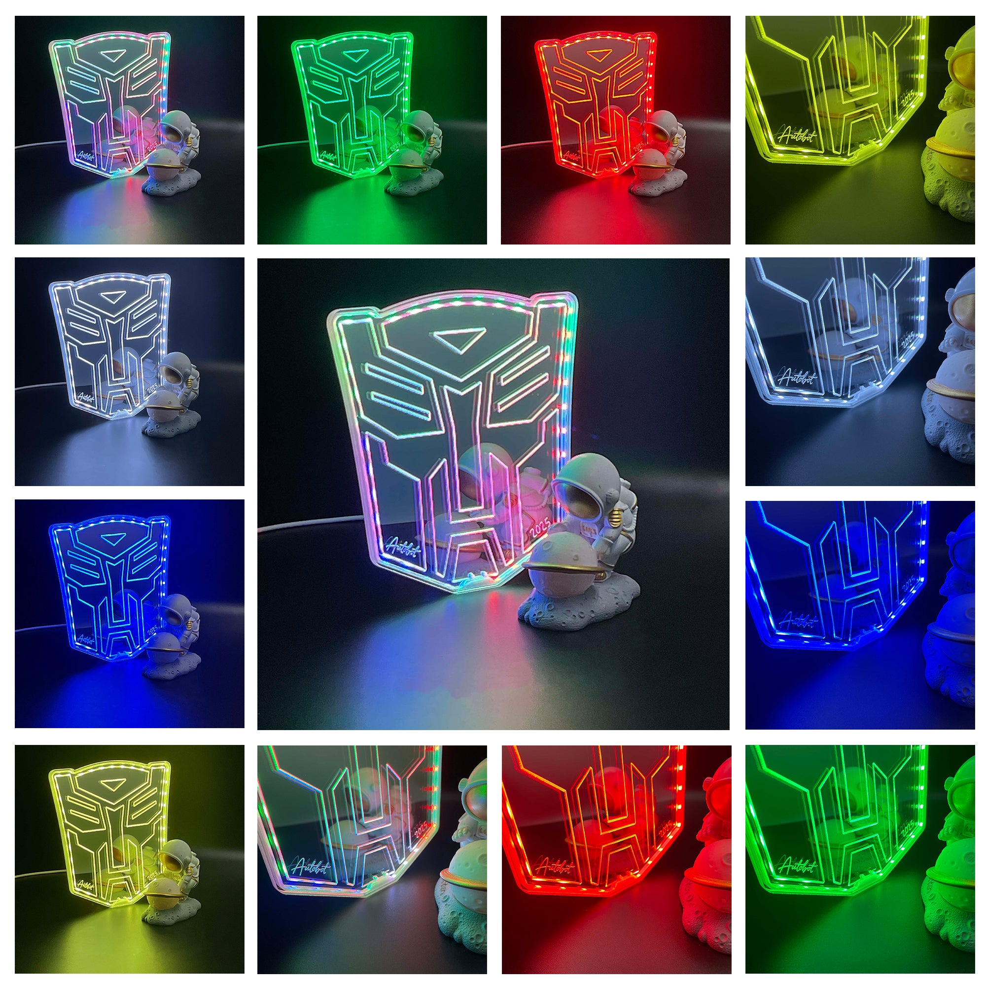 Transformers-Autobot  Neon LED Sign with Dynamic RGB Colors Mirror Backing