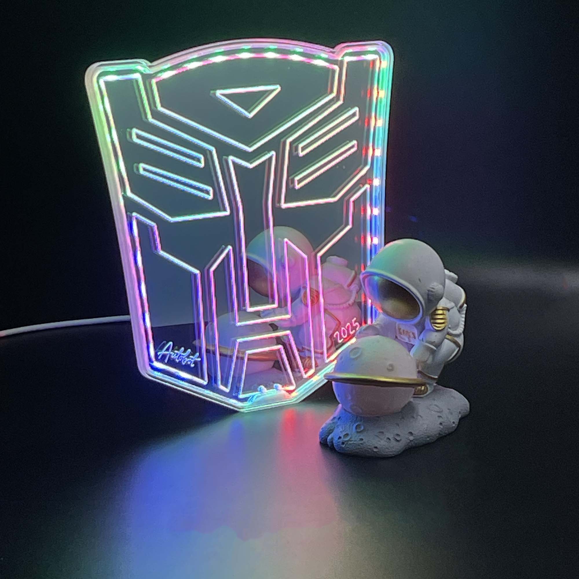 Transformers-Autobot  Neon LED Sign with Dynamic RGB Colors Mirror Backing