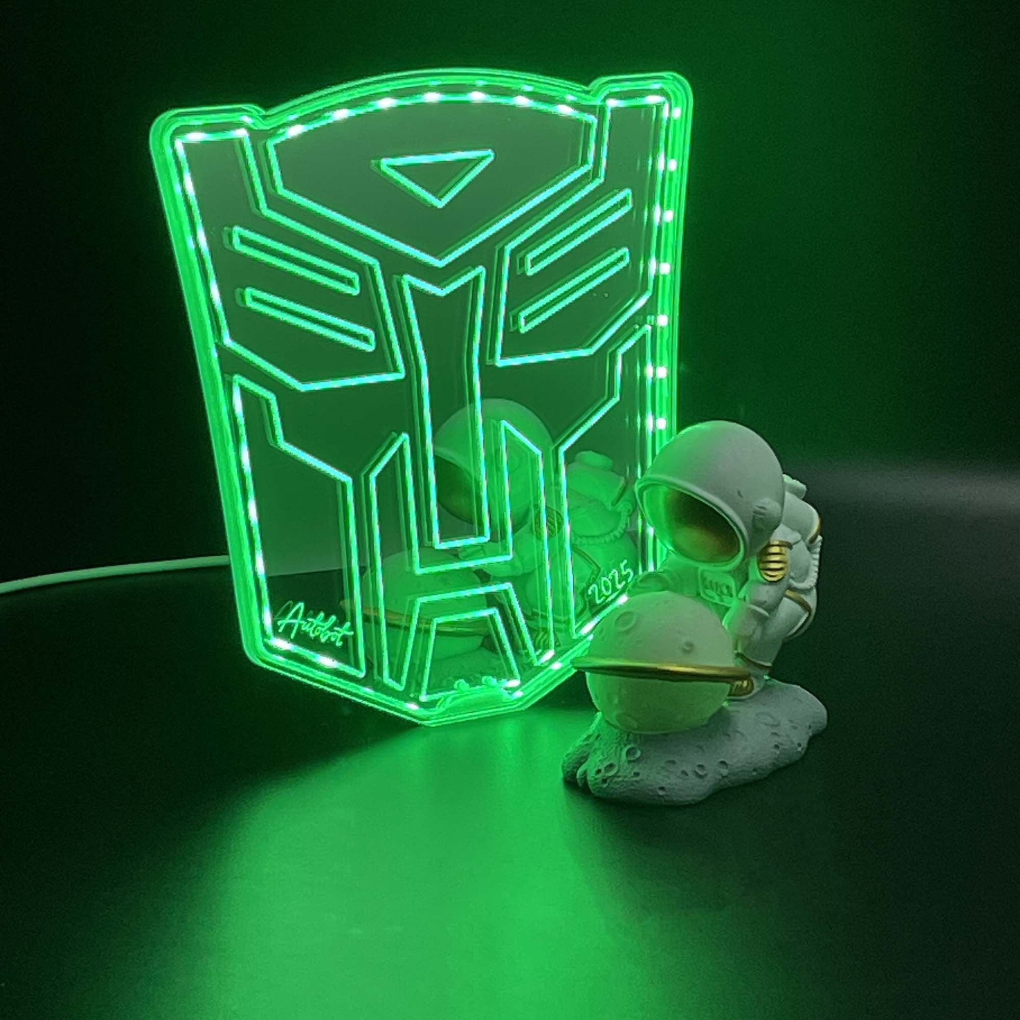 Transformers-Autobot  Neon LED Sign with Dynamic RGB Colors Mirror Backing