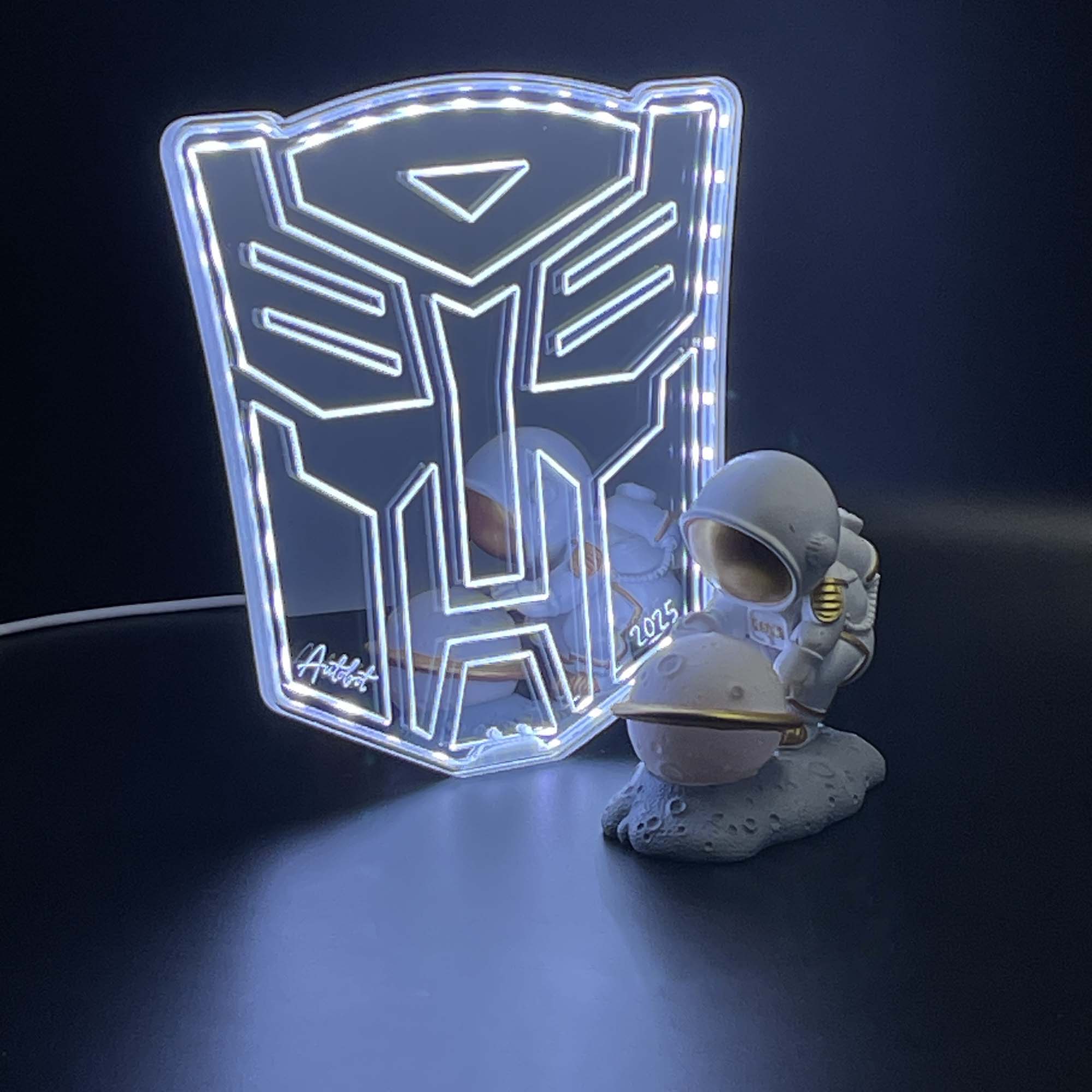Transformers-Autobot  Neon LED Sign with Dynamic RGB Colors Mirror Backing
