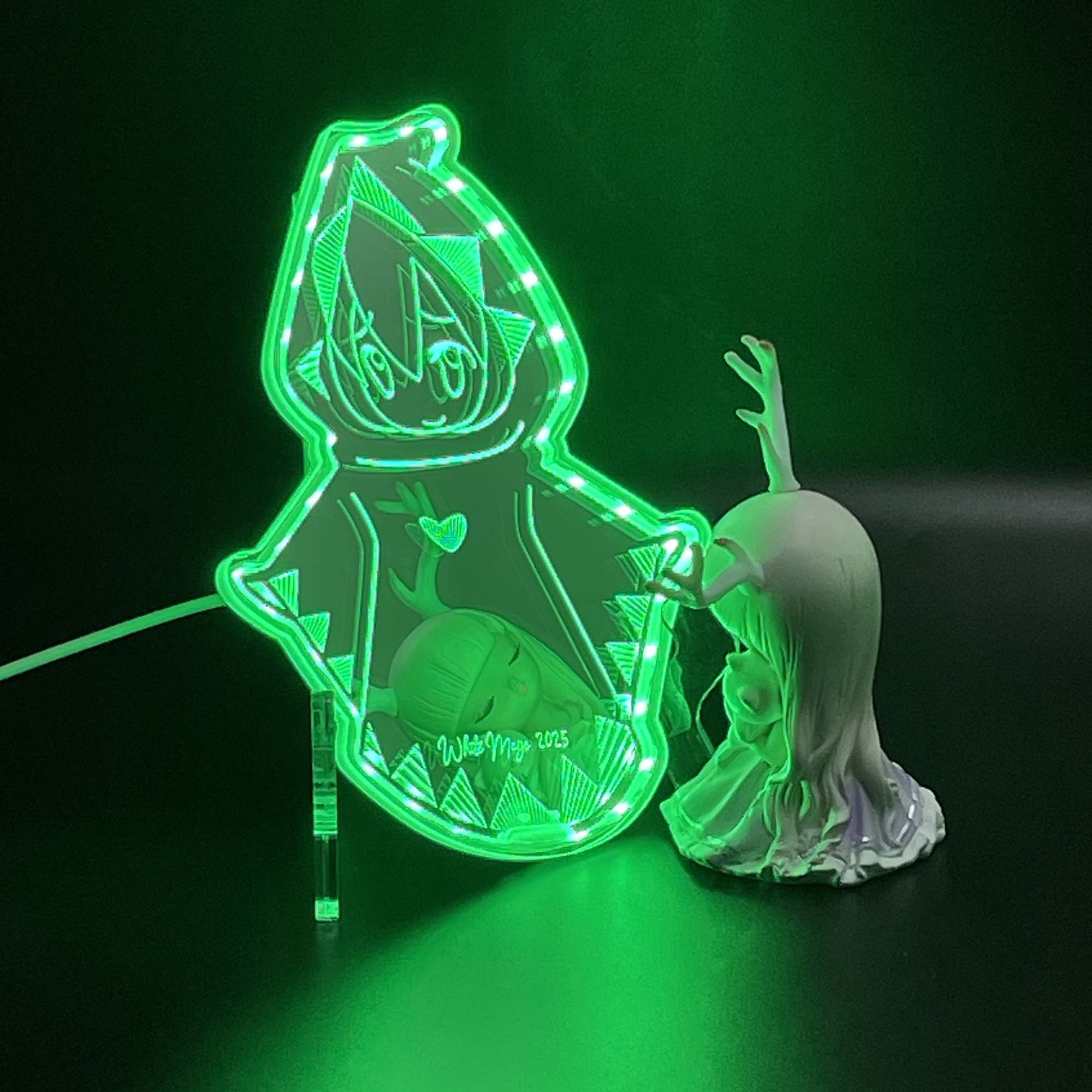 White Mage Final Fantasy Neon LED Sign with Dynamic RGB Colors Mirror Backing