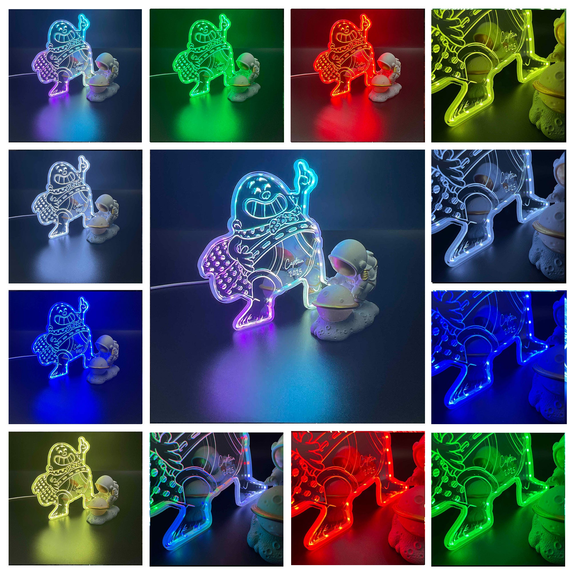 captain underpants comic book  Neon LED Sign with Dynamic RGB Colors Mirror Backing