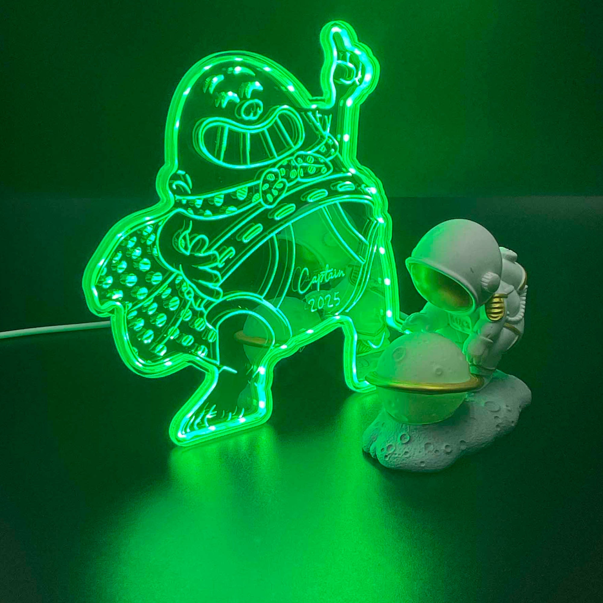 captain underpants comic book  Neon LED Sign with Dynamic RGB Colors Mirror Backing