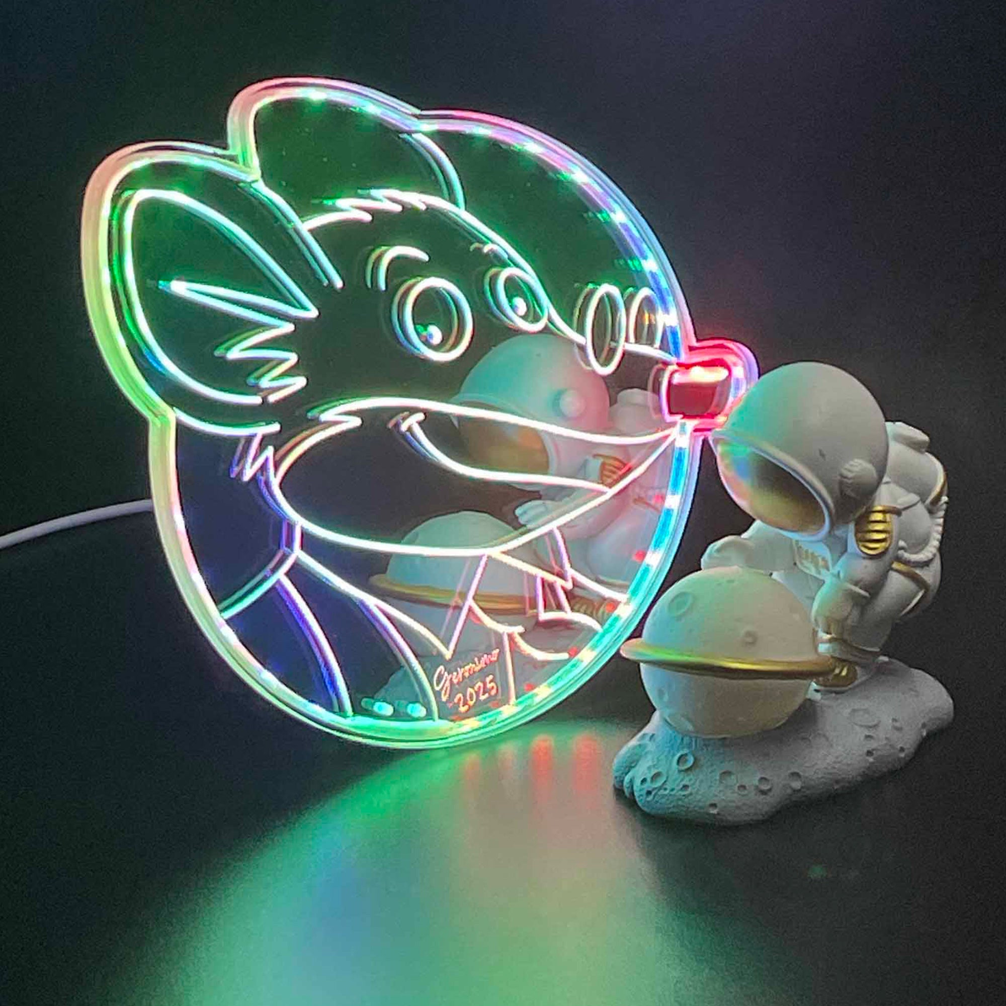 Geronimo stilton comic book  Neon LED Sign with Dynamic RGB Colors Mirror Backing