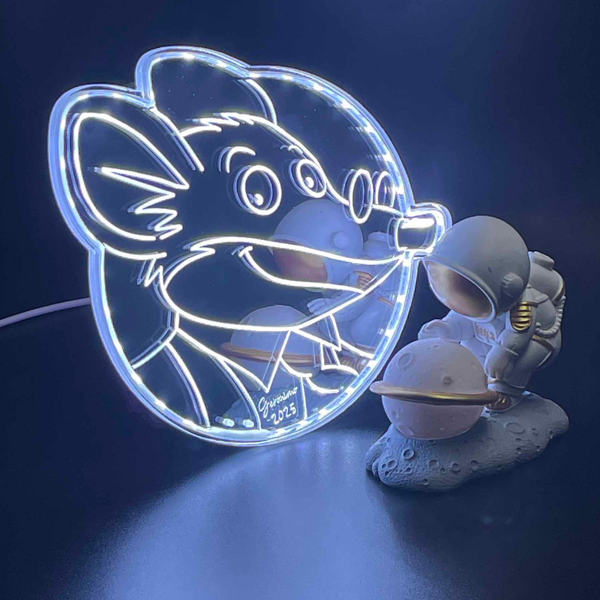 Geronimo stilton comic book  Neon LED Sign with Dynamic RGB Colors Mirror Backing