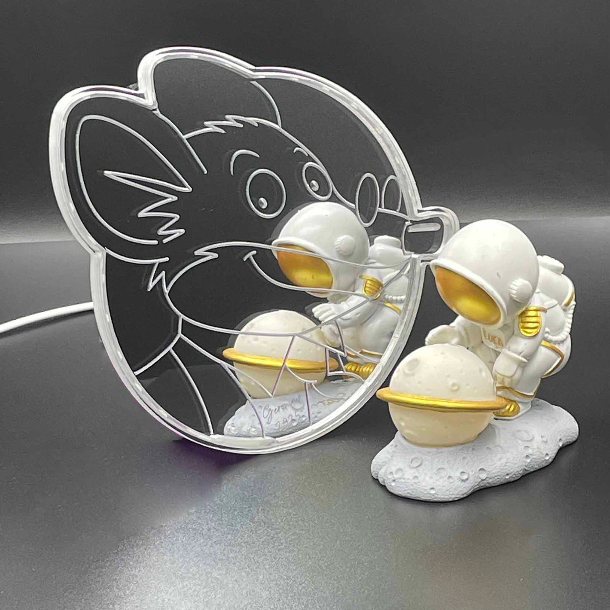 Geronimo stilton comic book  Neon LED Sign with Dynamic RGB Colors Mirror Backing