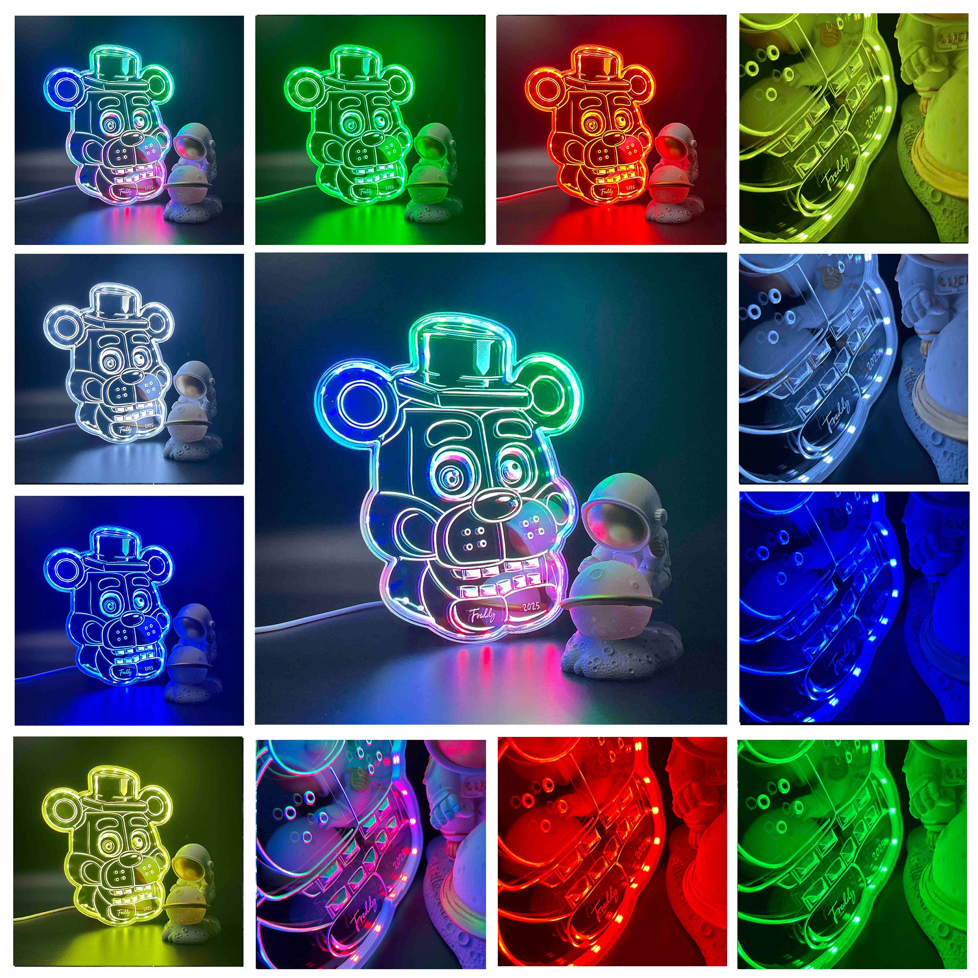 Five Nights At Freddy's  Neon LED Sign with Dynamic RGB Colors Mirror Backing