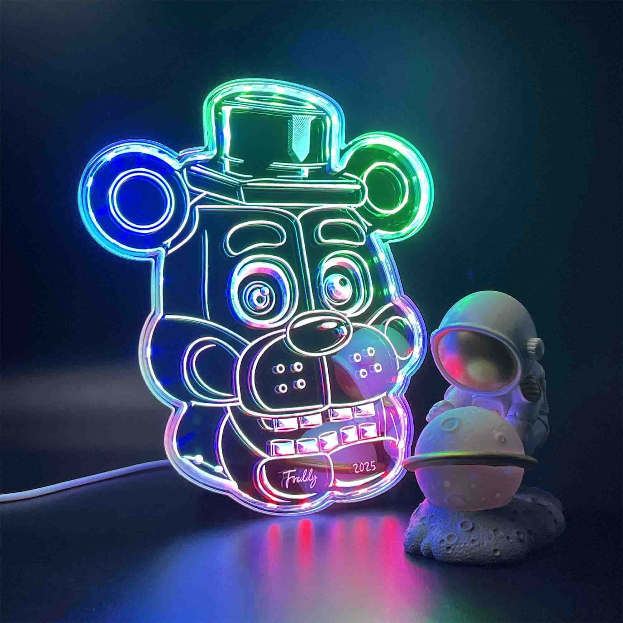 Five Nights At Freddy's  Neon LED Sign with Dynamic RGB Colors Mirror Backing