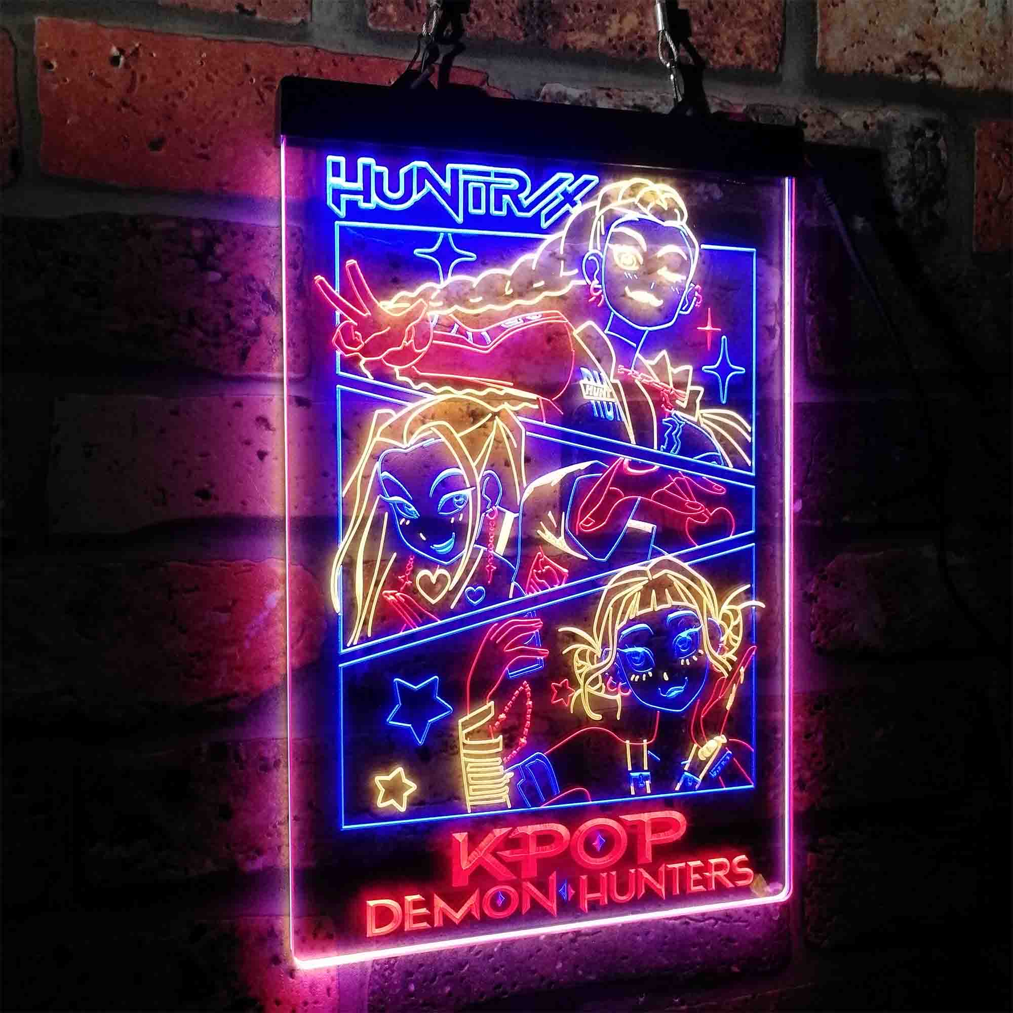 Kpop Demon Hunters Huntrix Neon LED Sign 3 Colors