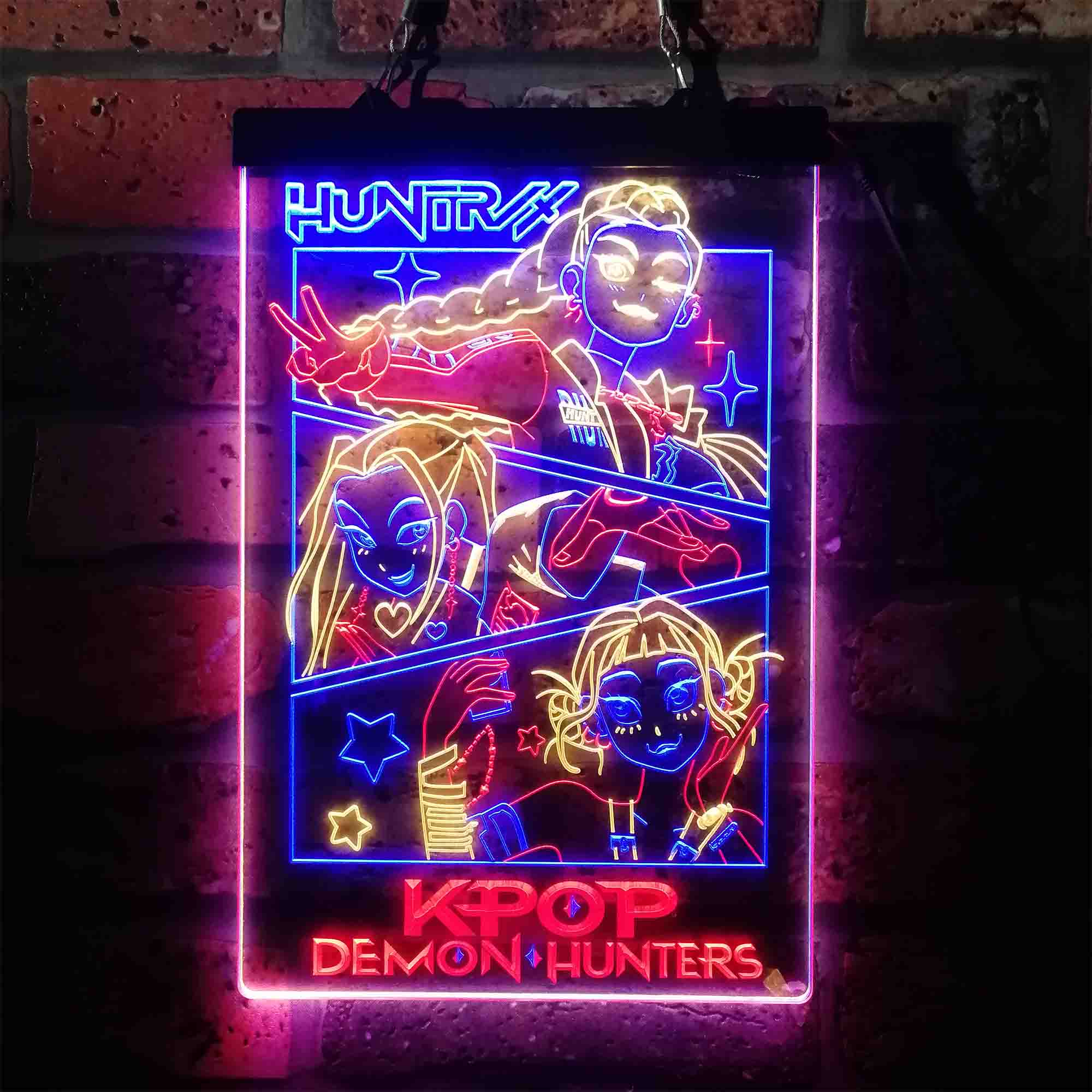 Kpop Demon Hunters Huntrix Neon LED Sign 3 Colors
