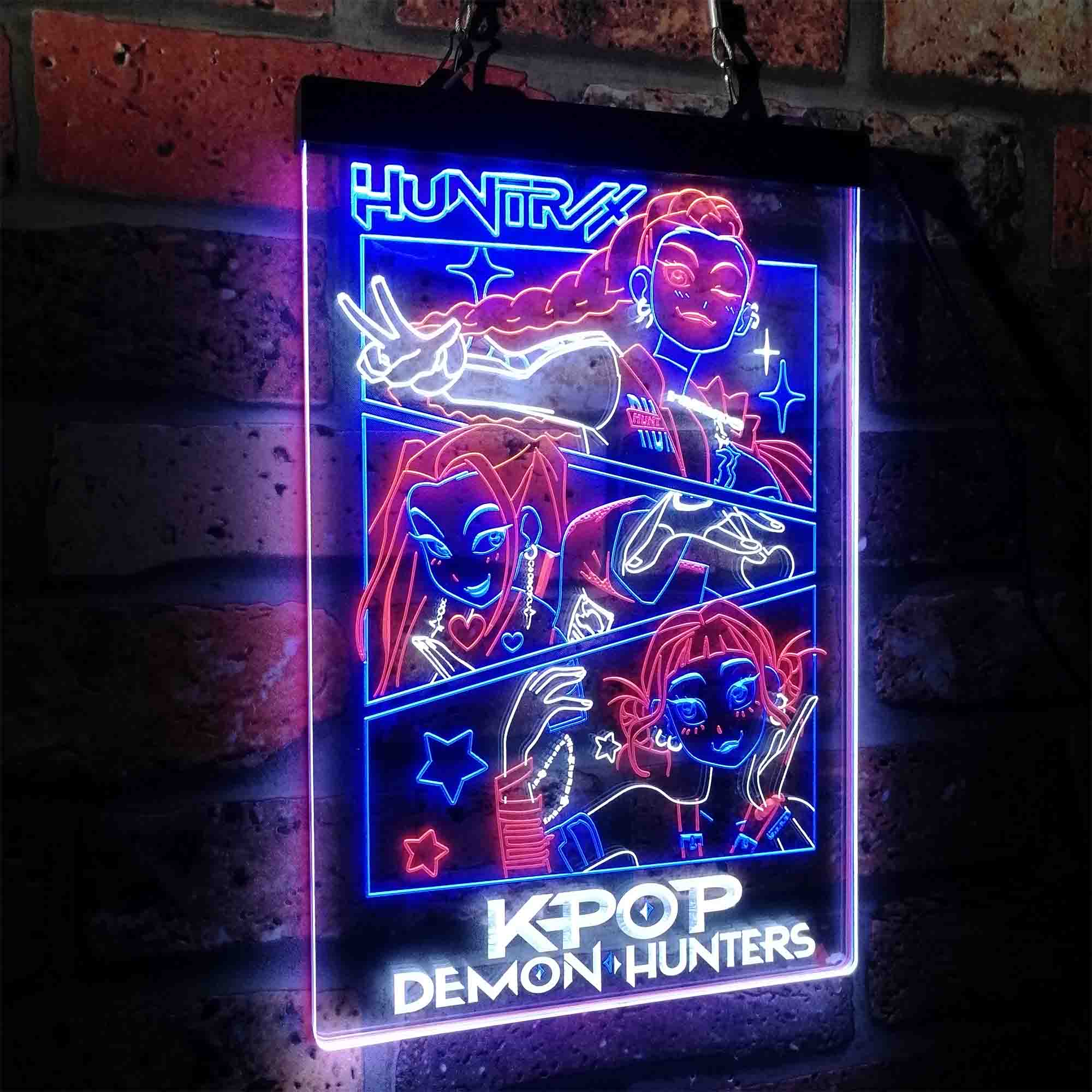 Kpop Demon Hunters Huntrix Neon LED Sign 3 Colors