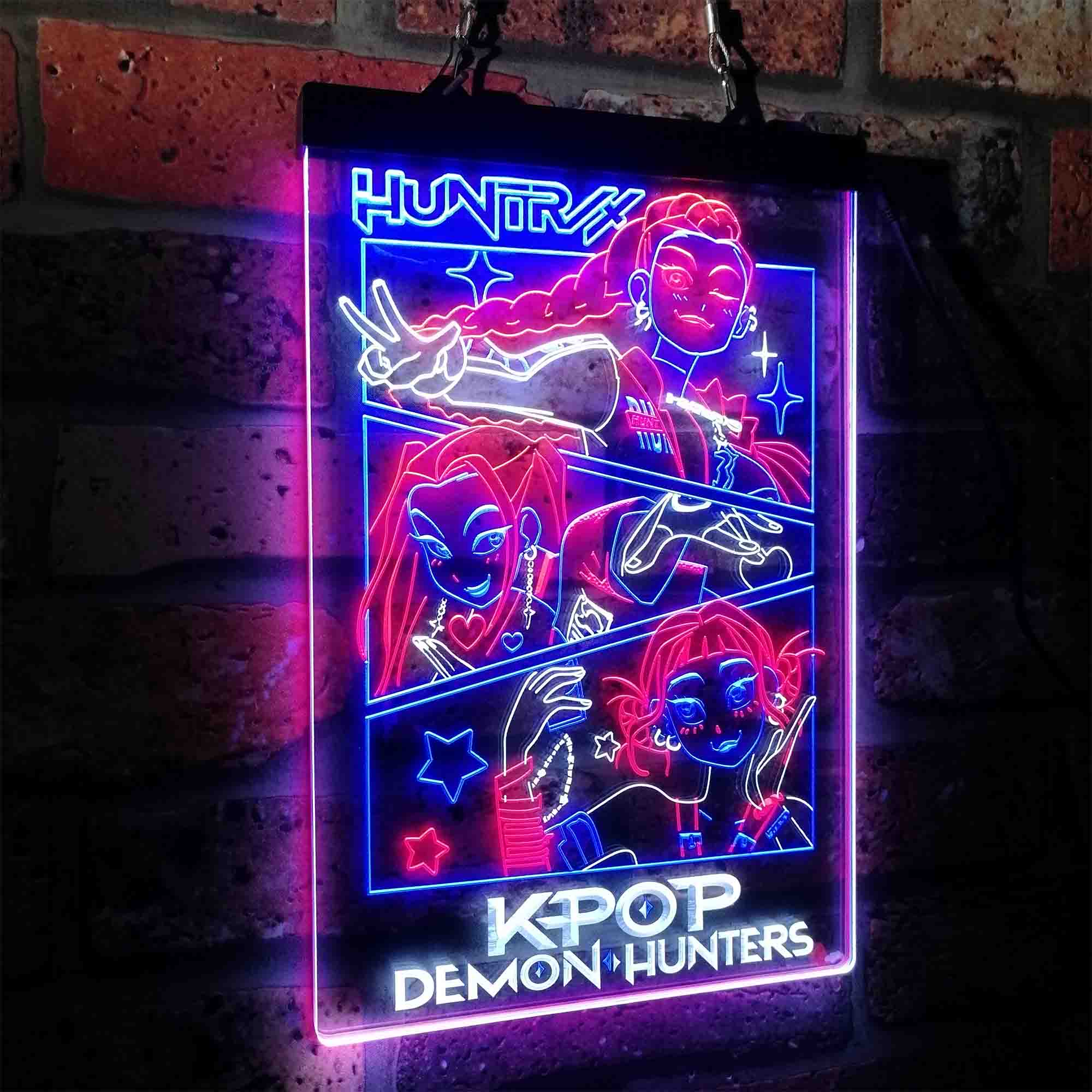 Kpop Demon Hunters Huntrix Neon LED Sign 3 Colors