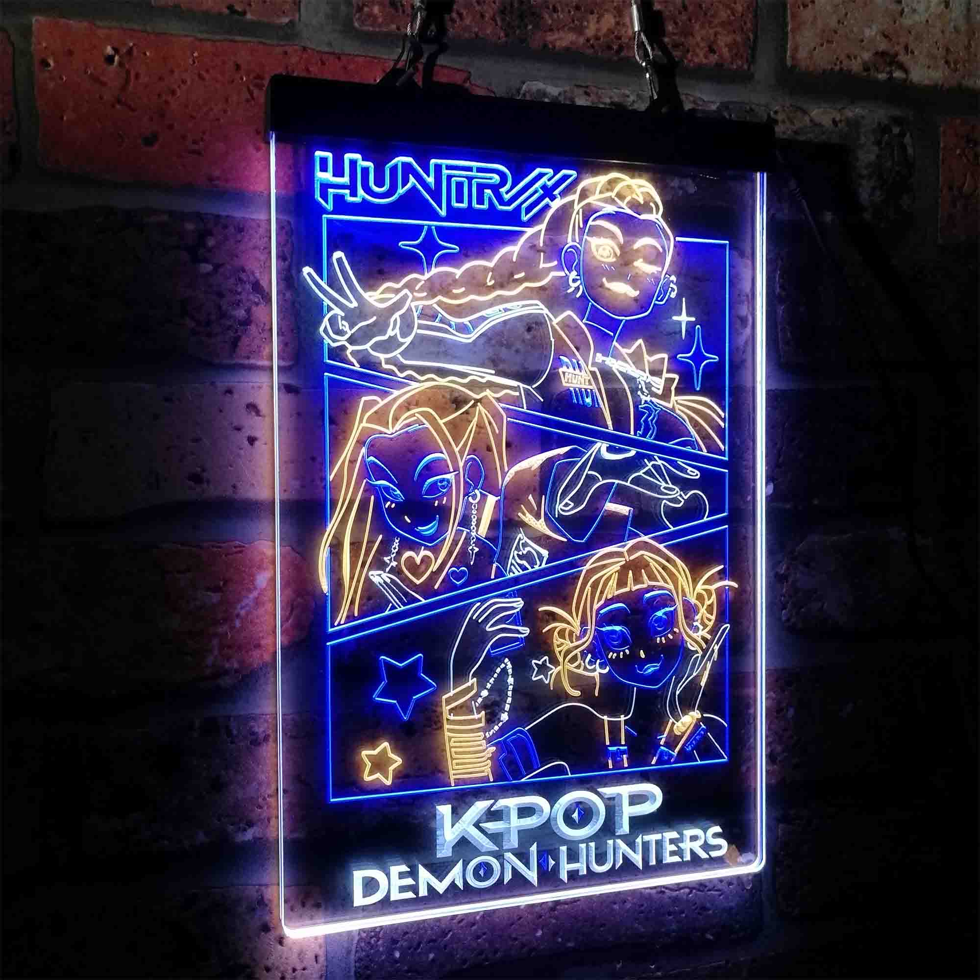 Kpop Demon Hunters Huntrix Neon LED Sign 3 Colors