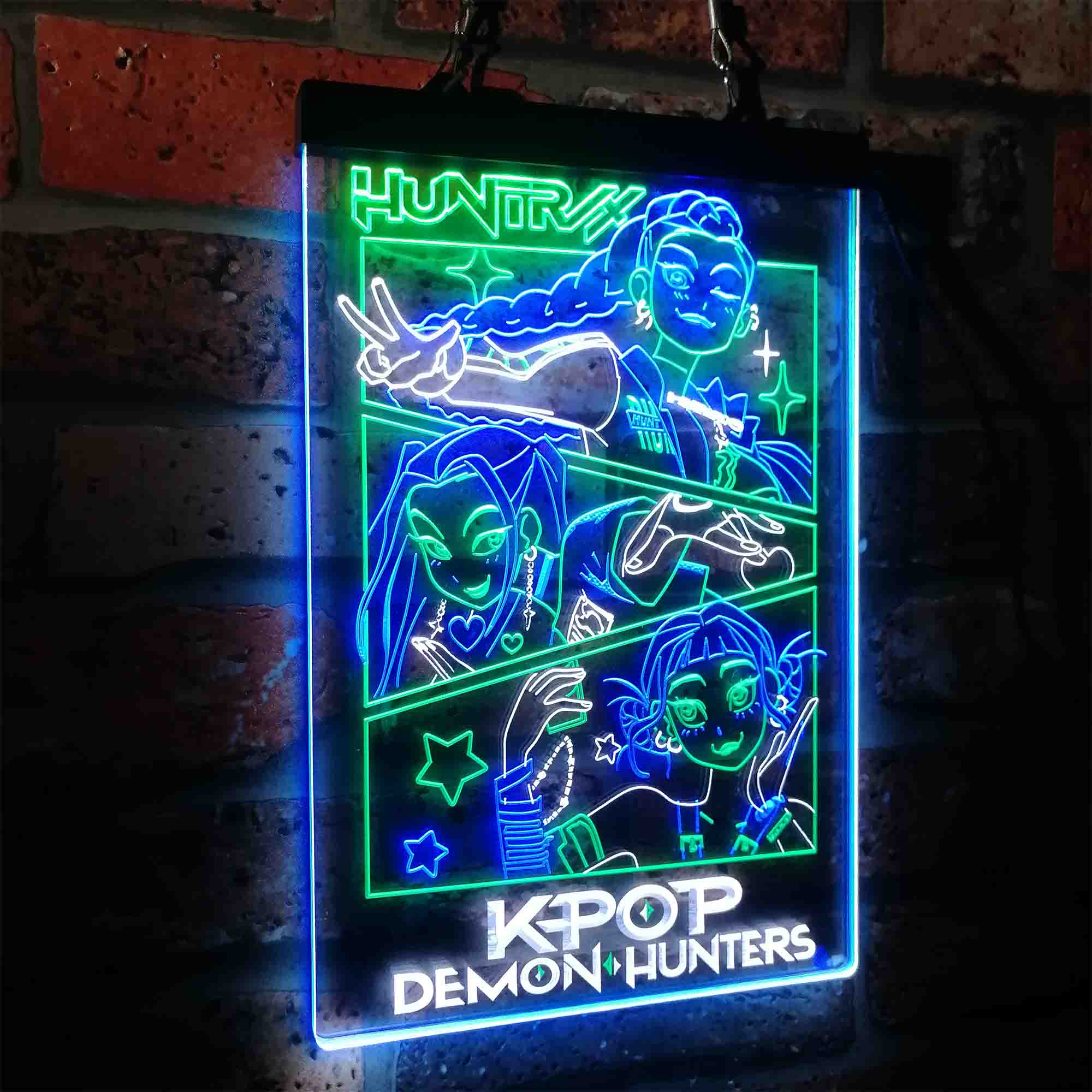Kpop Demon Hunters Huntrix Neon LED Sign 3 Colors