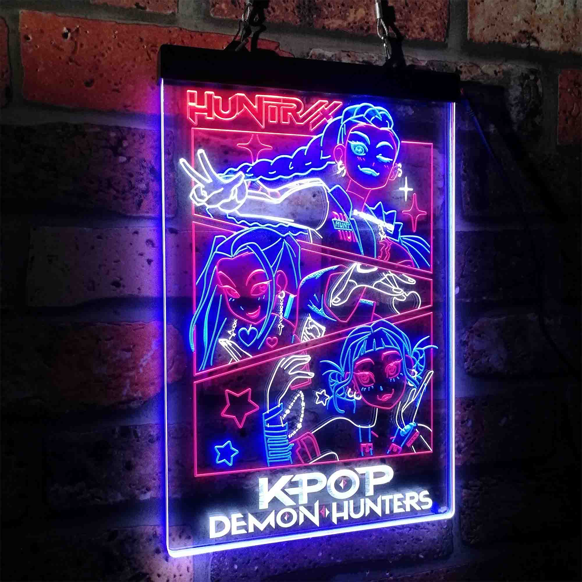 Kpop Demon Hunters Huntrix Neon LED Sign 3 Colors