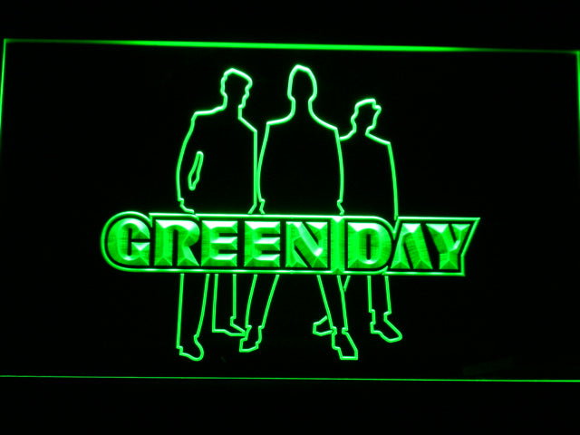 Green Day Silhouette Punk Rock Band LED Neon Sign