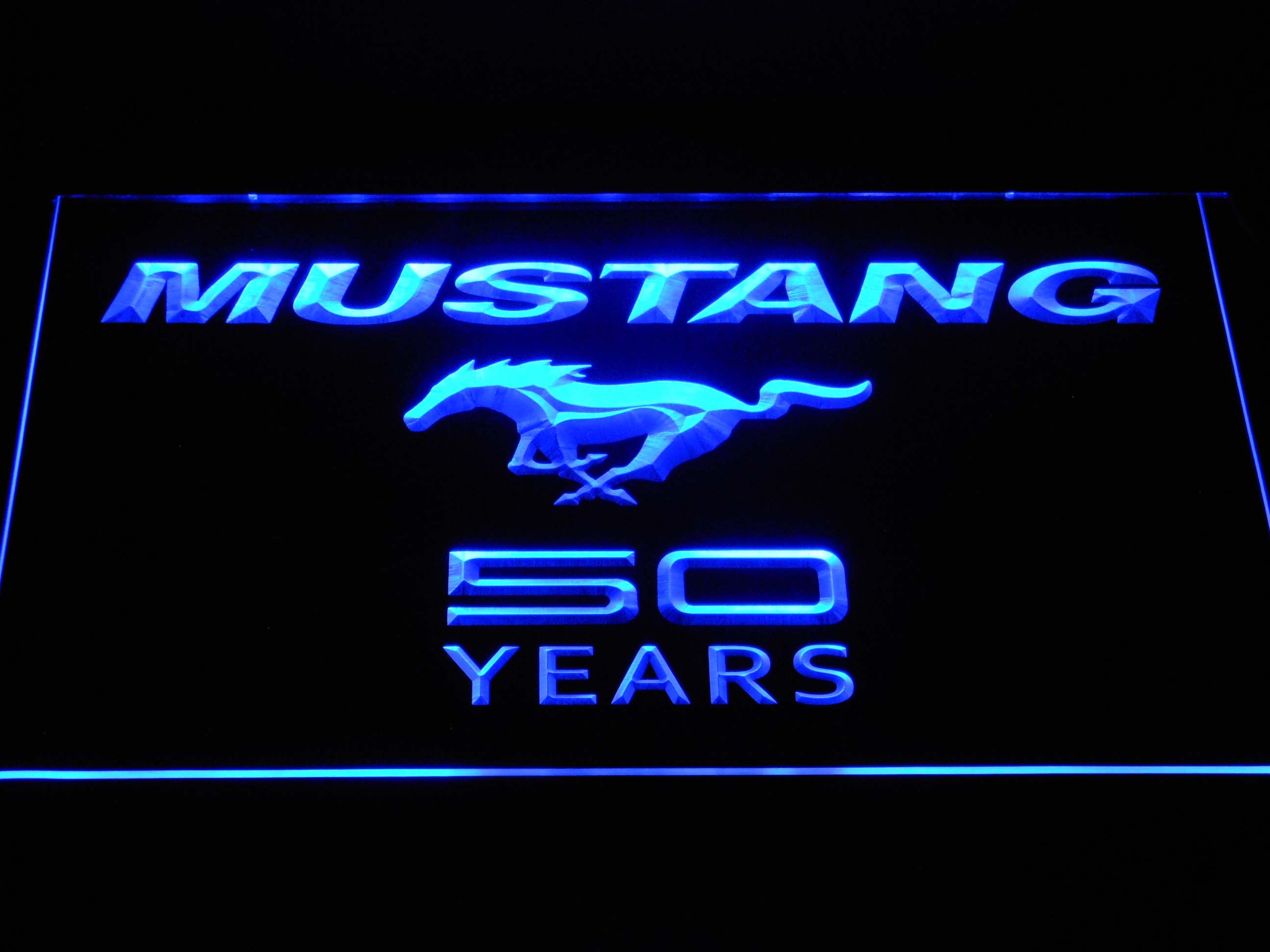 Ford Mustang 50 Years Wordmark Neon Light LED Sign