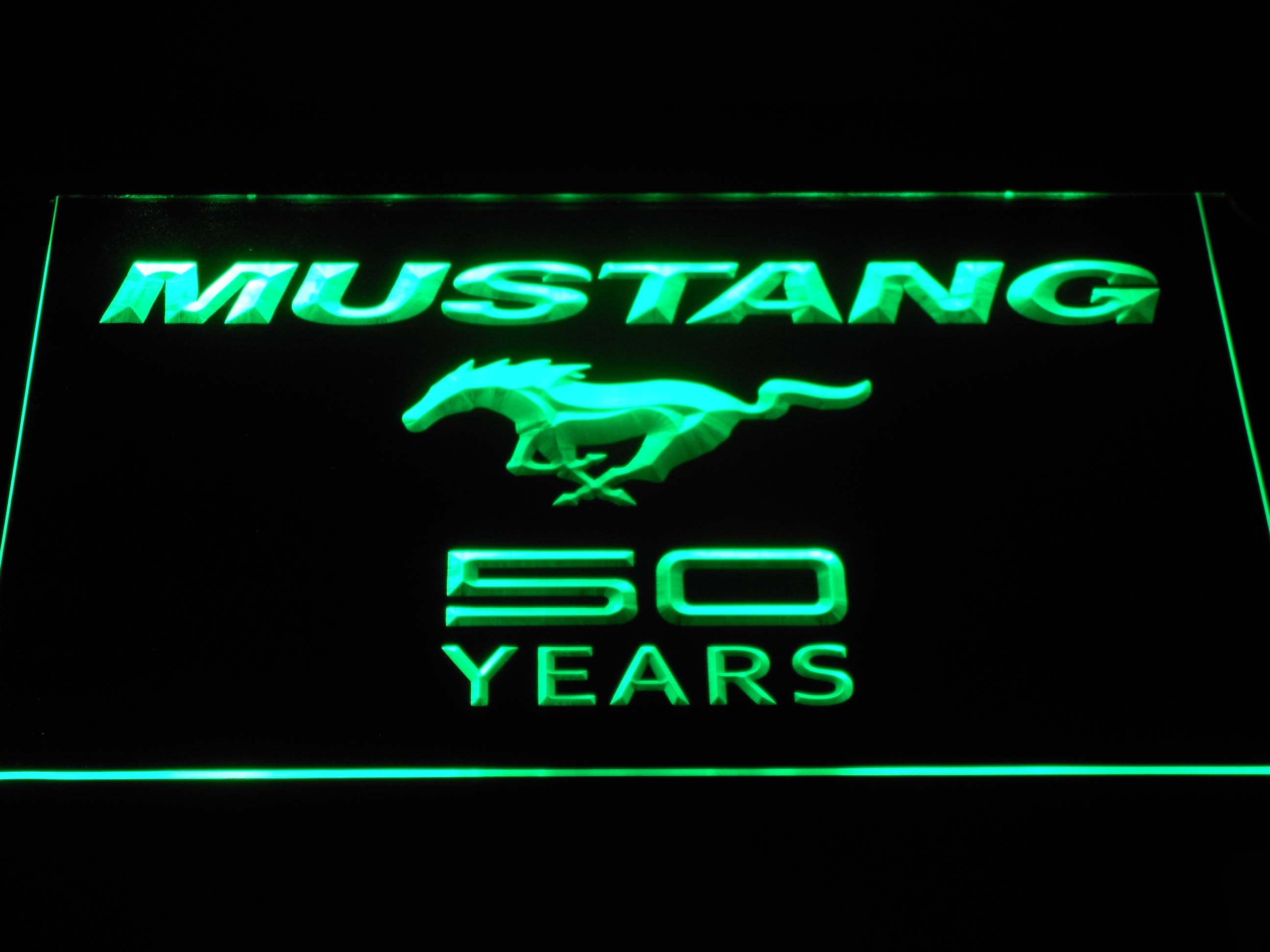 Ford Mustang 50 Years Wordmark Neon Light LED Sign
