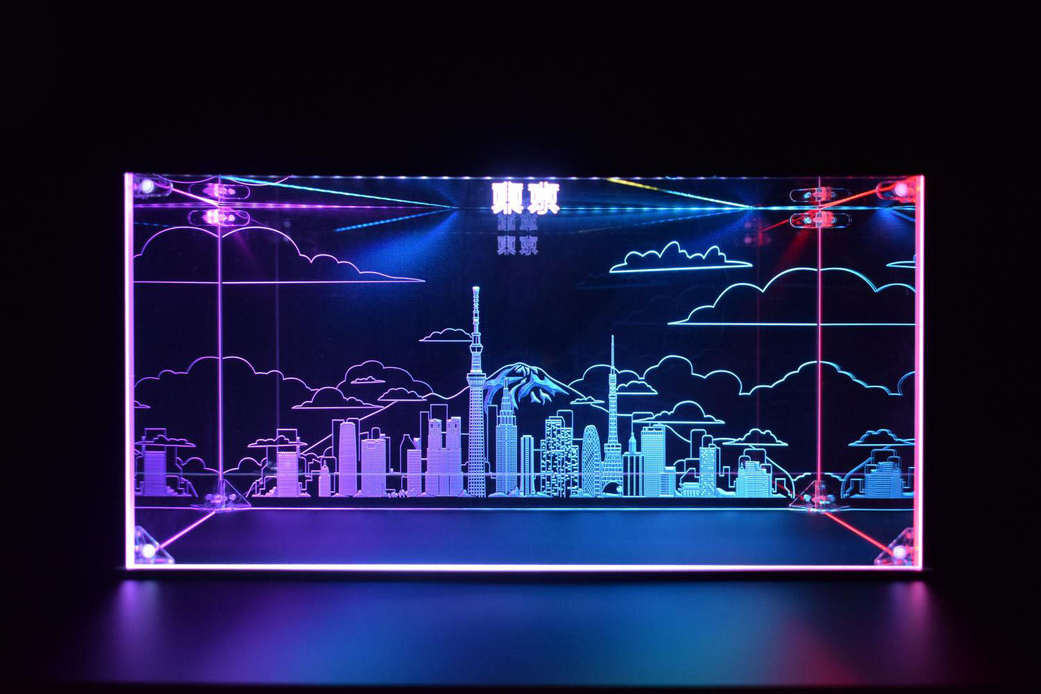 Tokyo Skyline LED Display Case for Diecast Scale Cars, Lego, Action Figures