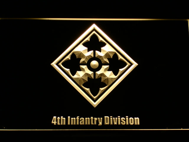 US Army 4th Infantry Division Neon Light LED Sign