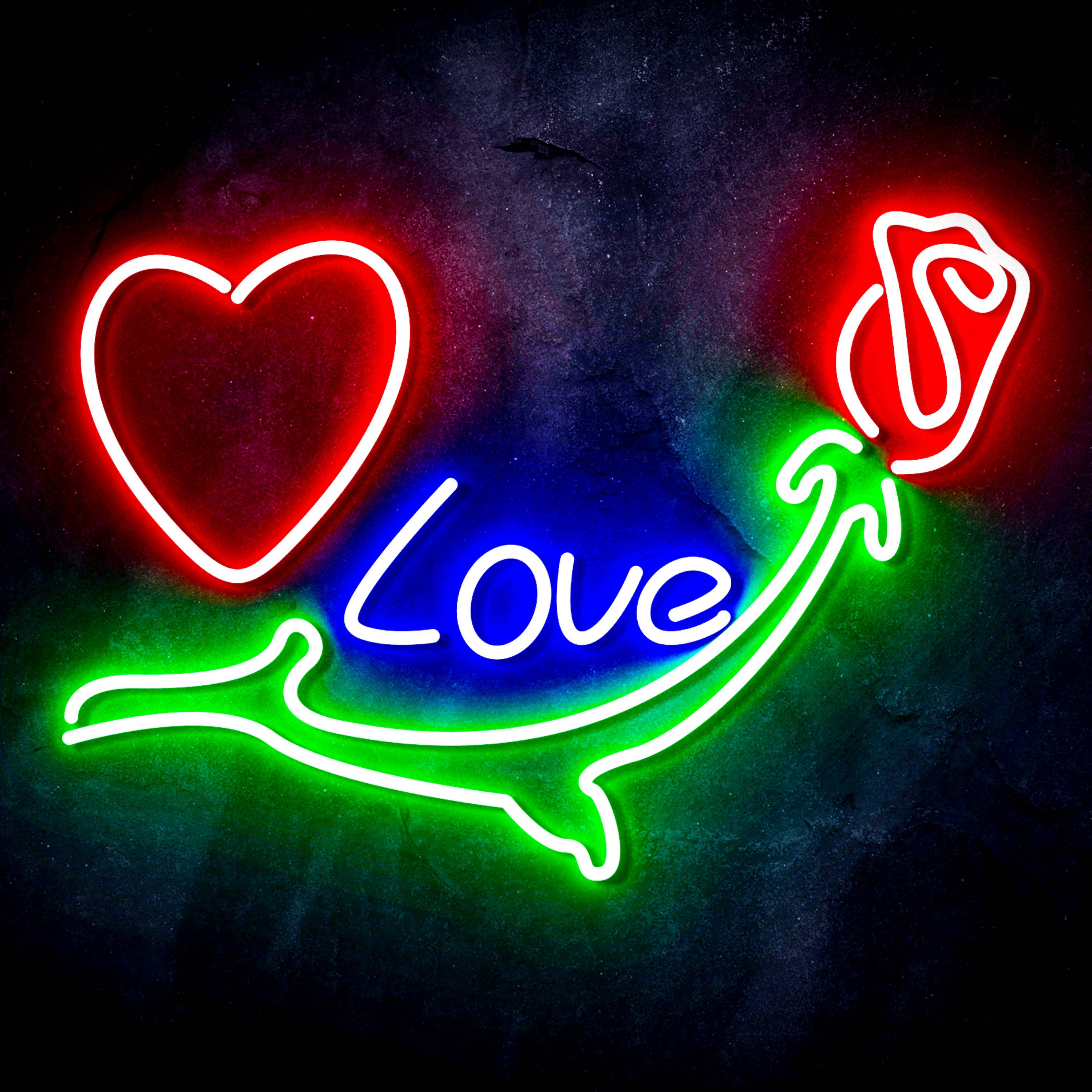 Love & Rose LED Neon Sign
