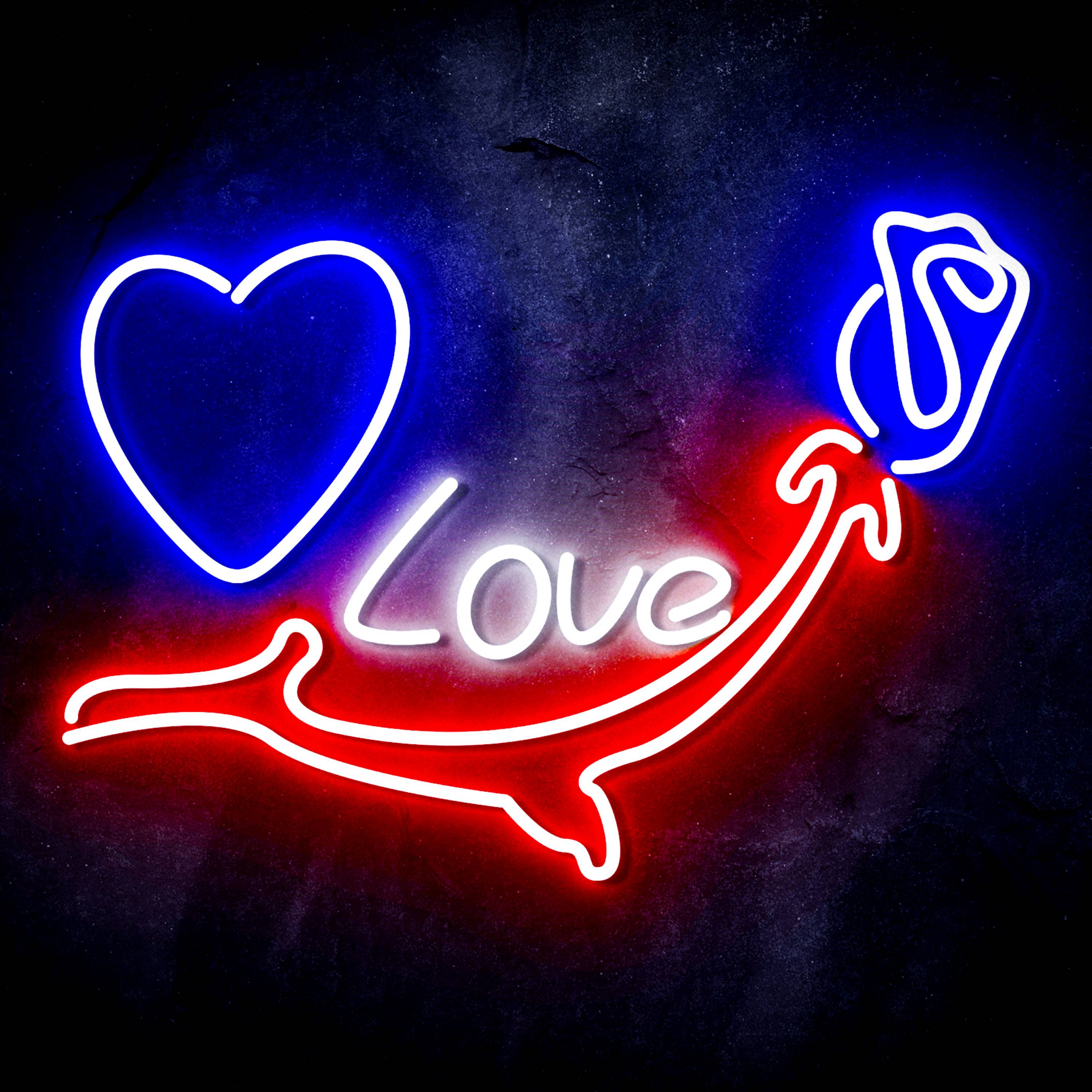 Love & Rose LED Neon Sign