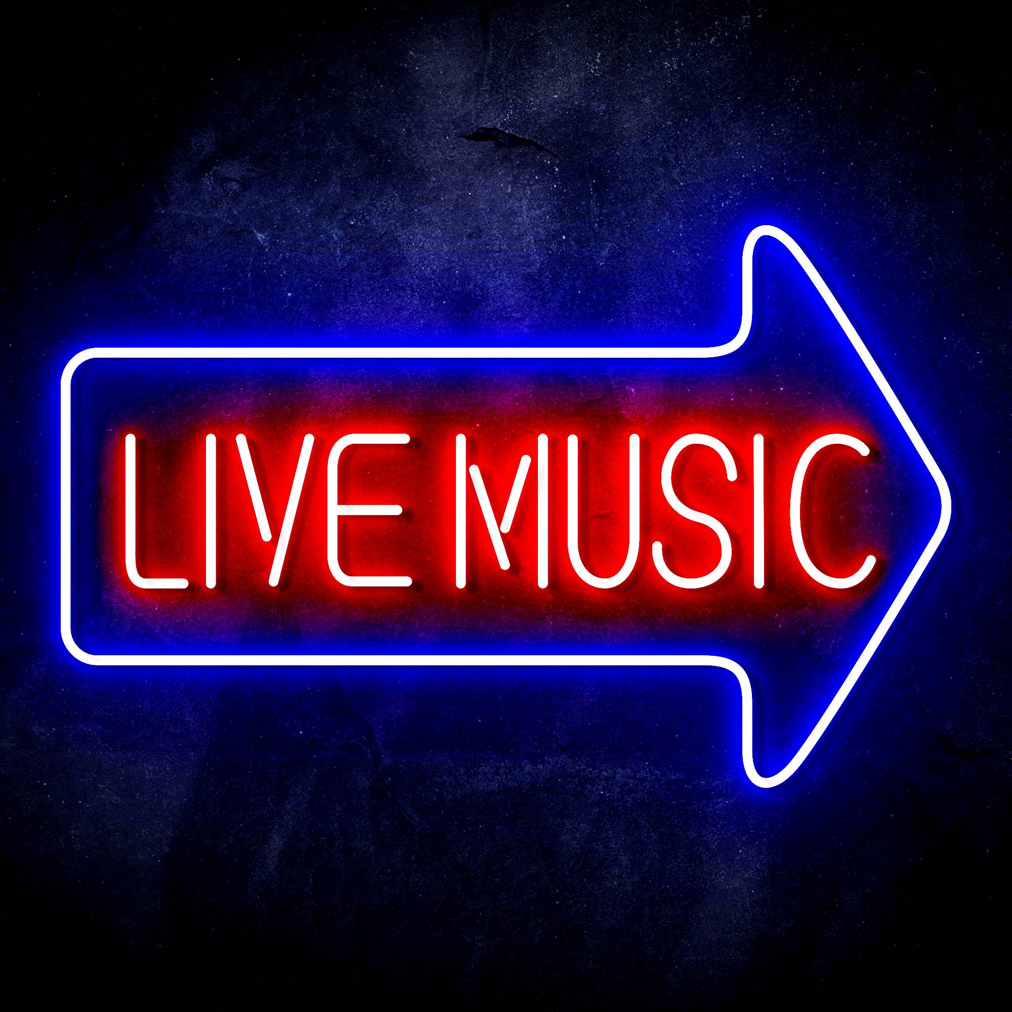 Live music with arrow LED Neon Sign