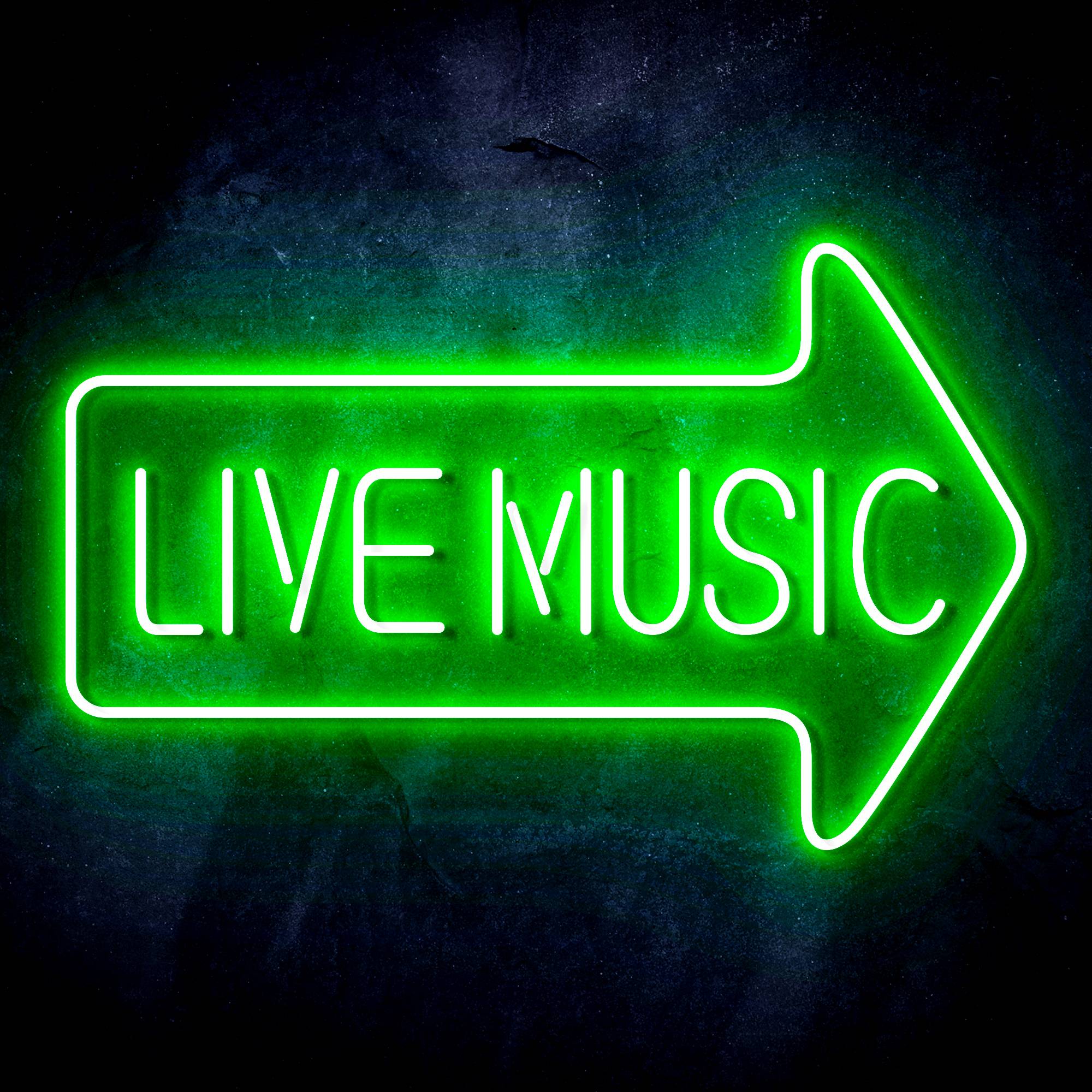 Live music with arrow LED Neon Sign