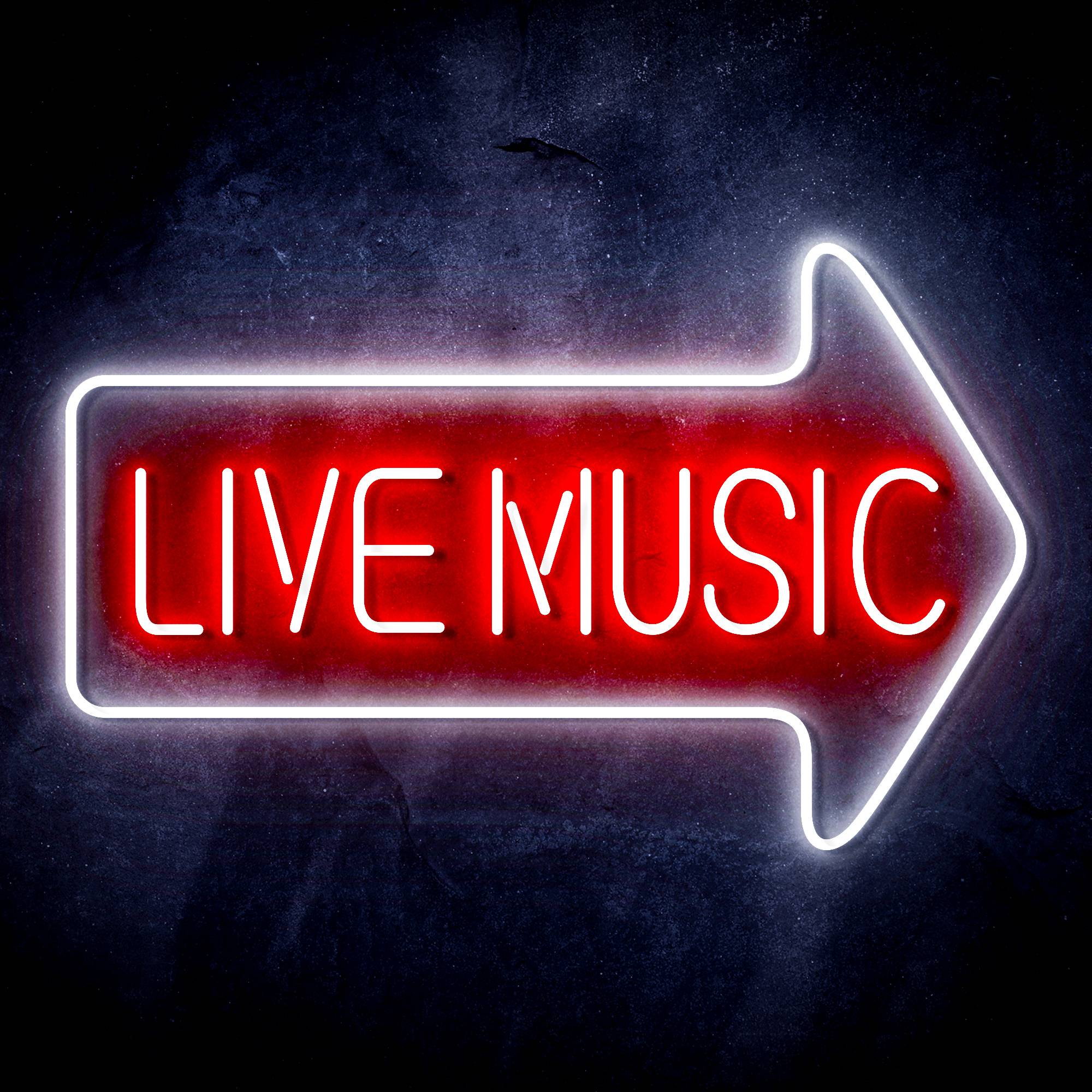 Live music with arrow LED Neon Sign