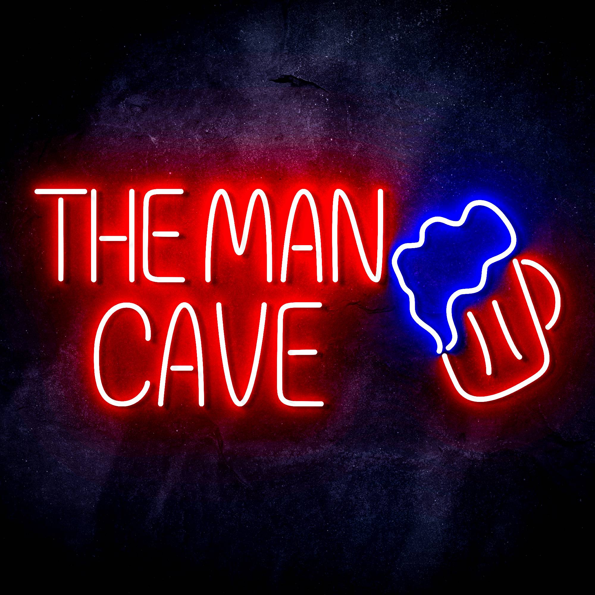 The Man Cave with Beer Mug LED Neon Sign