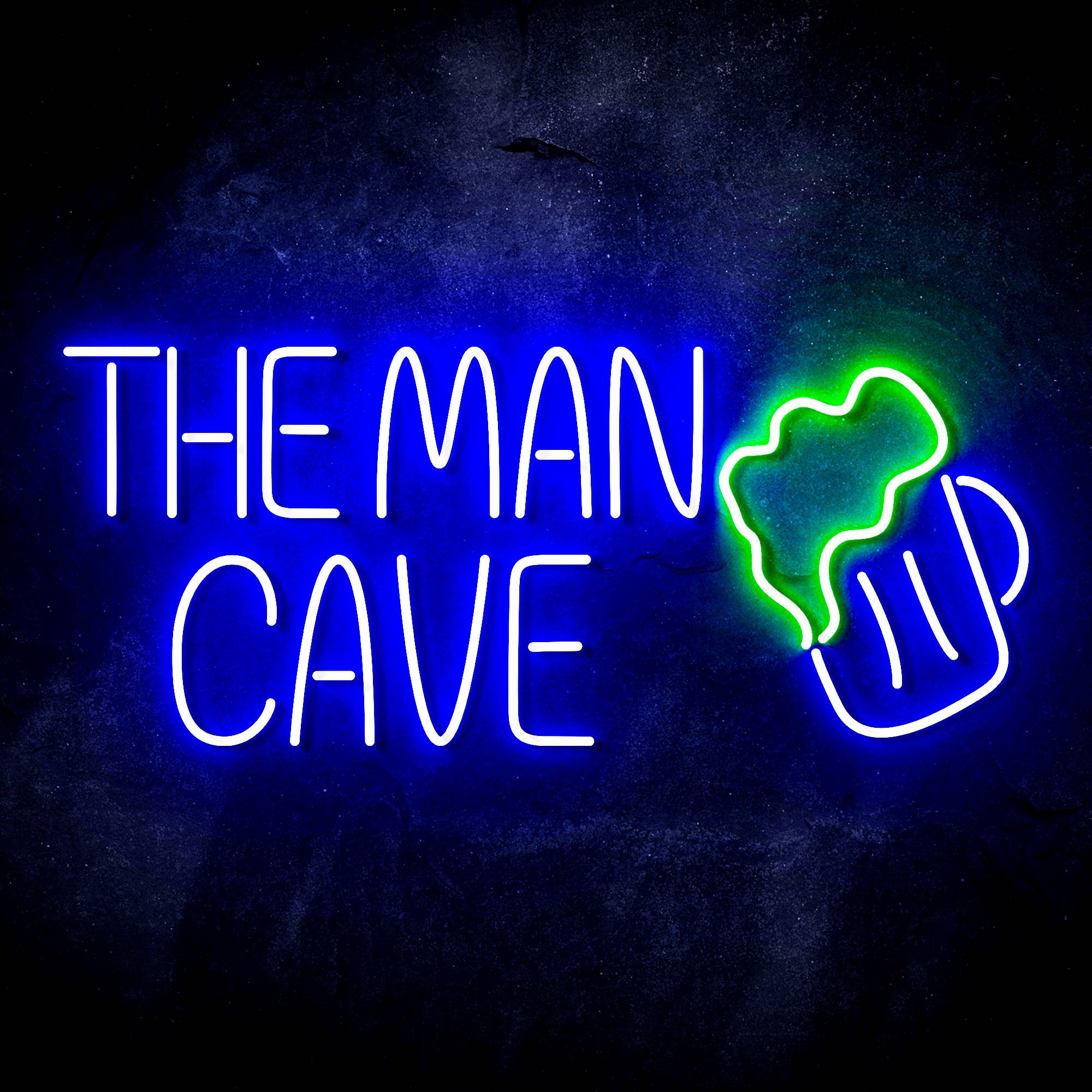 The Man Cave with Beer Mug LED Neon Sign