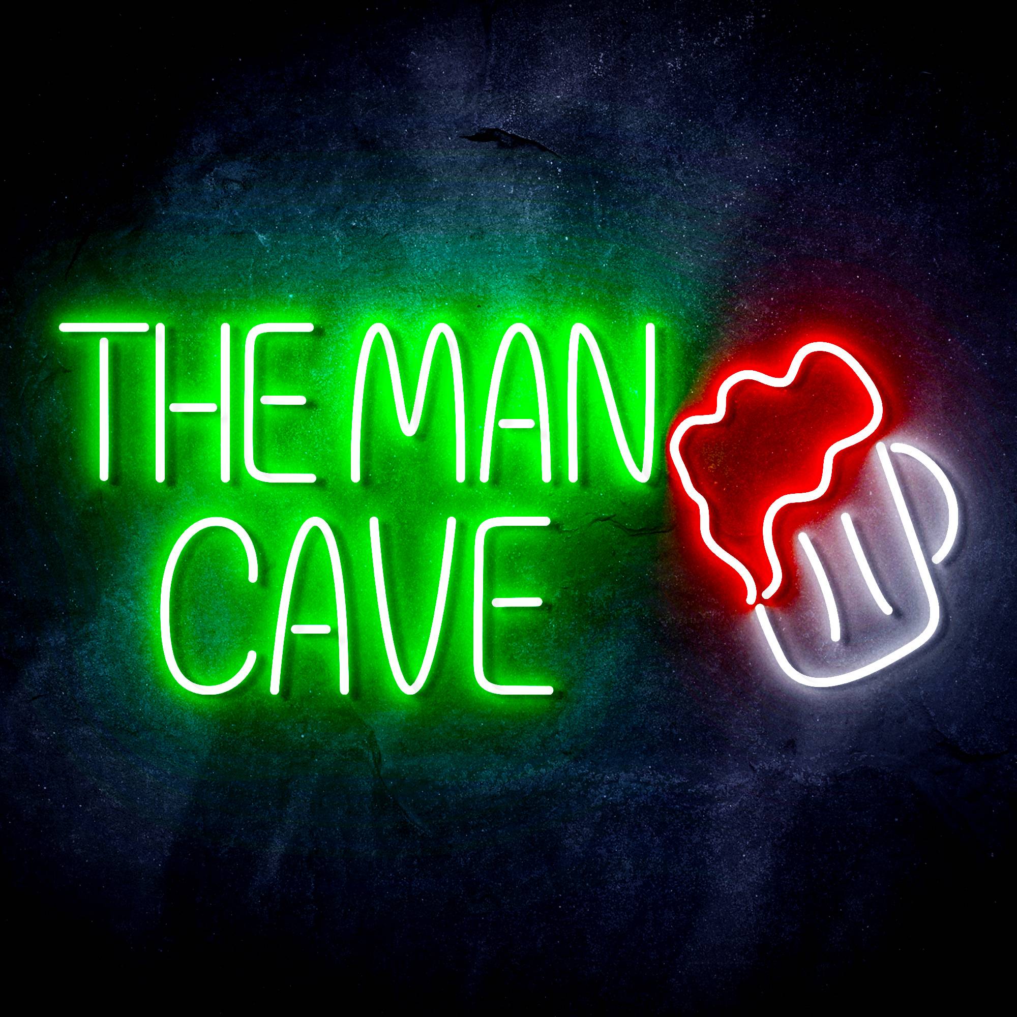 The Man Cave with Beer Mug LED Neon Sign