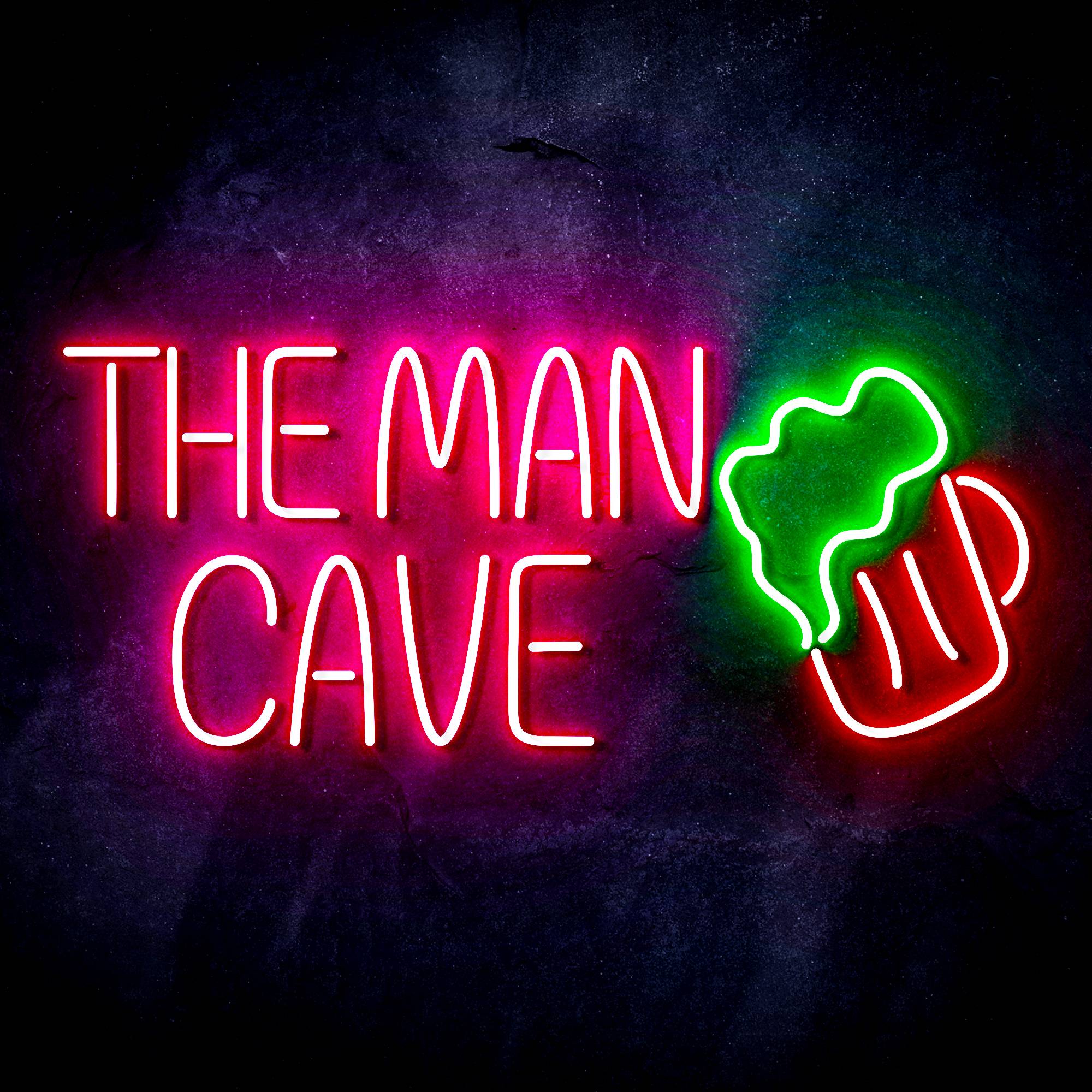 The Man Cave with Beer Mug LED Neon Sign