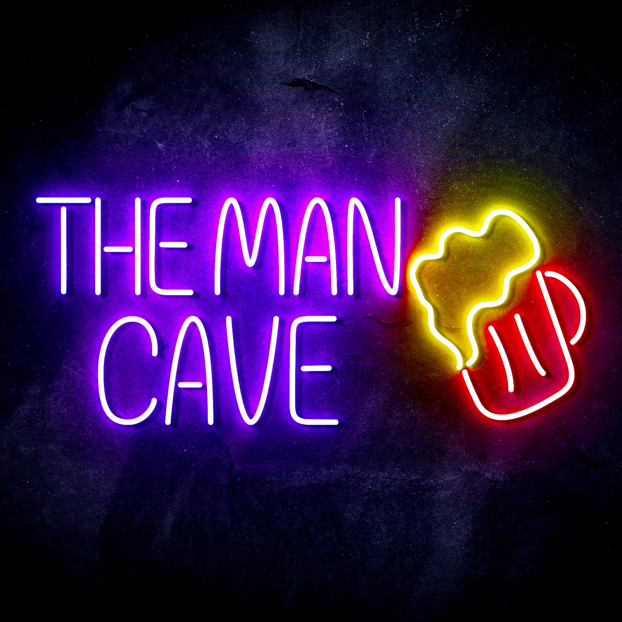 The Man Cave with Beer Mug LED Neon Sign